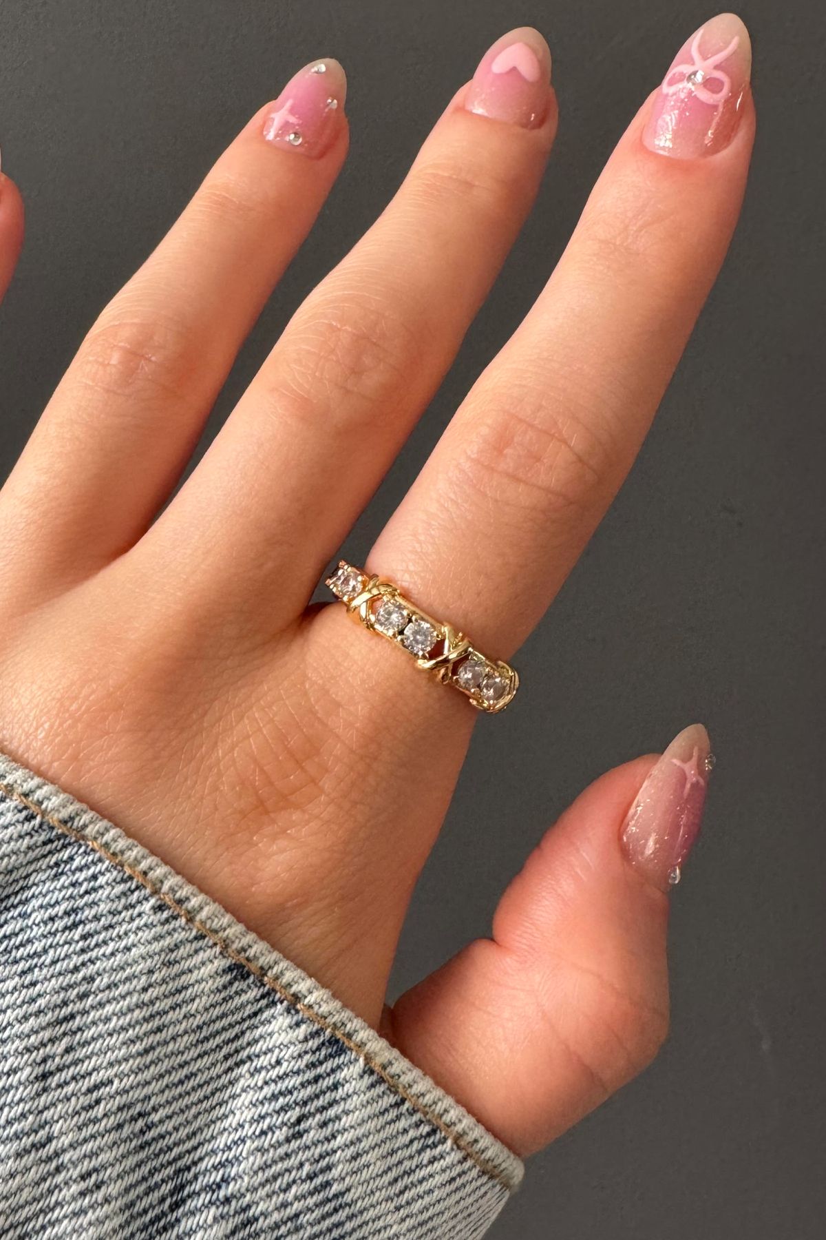 H&E DESIGN Kadın Gold Xoxo Kararmaz Ayarlanabilir Yüzük