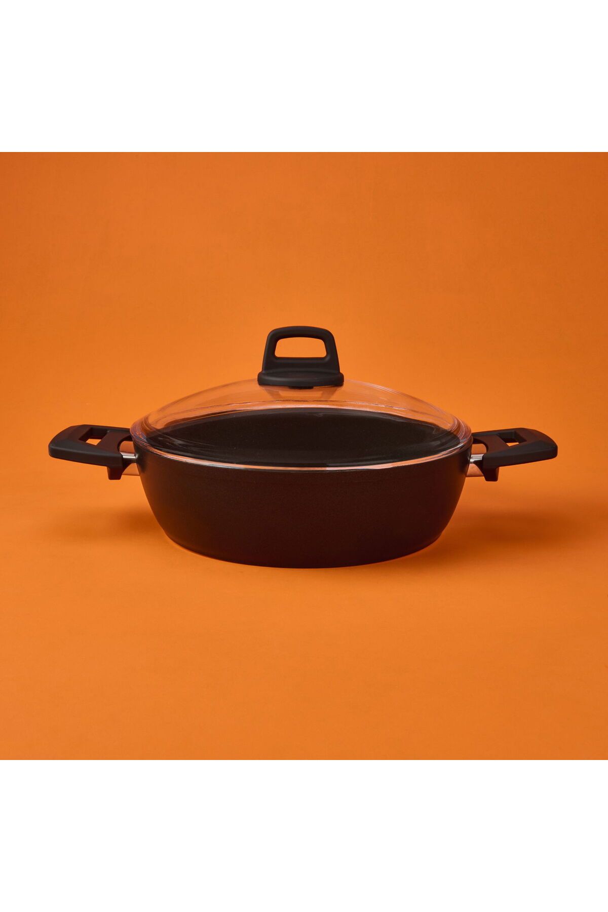 ASPARTAM Milas Basık Tencere - Siyah - 26 cm