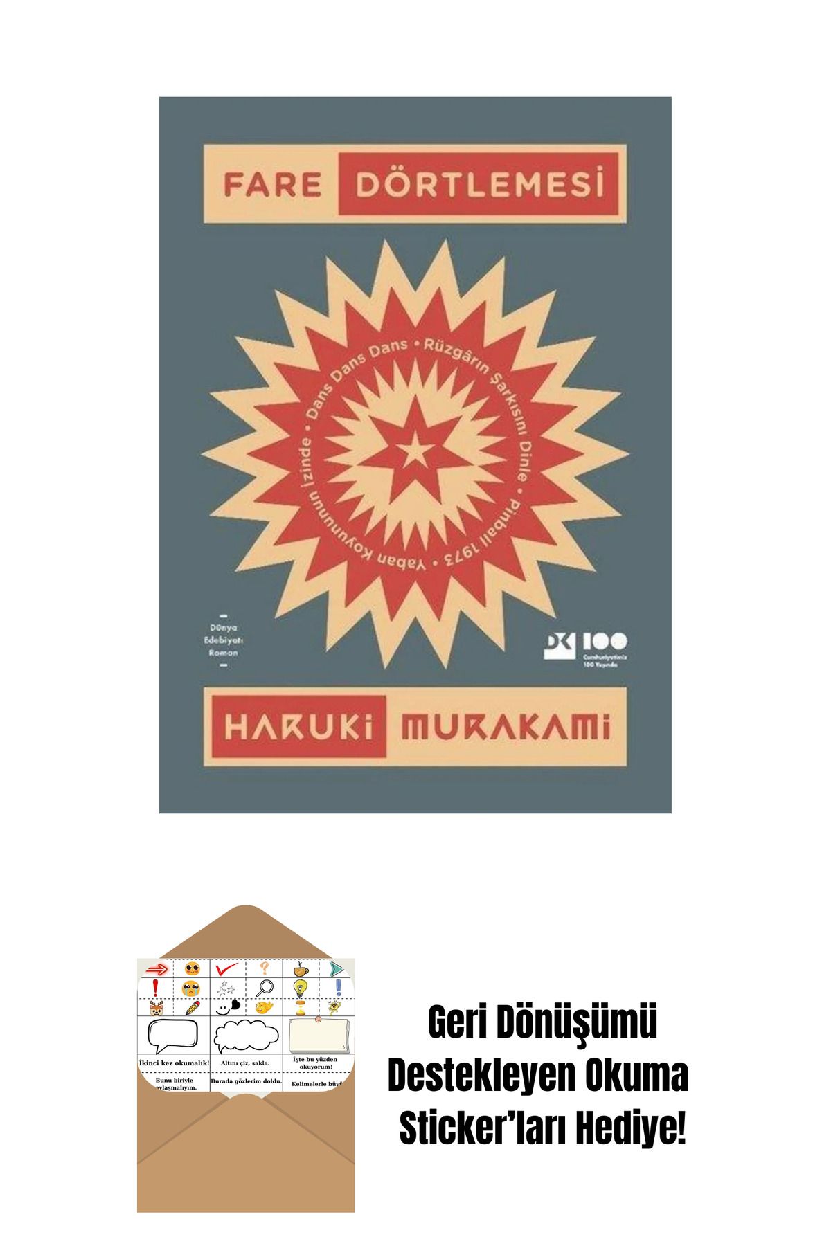 Doğan Egmont Fare Dörtlemesi Yeşil Kapak Haruki Murakami + Okuma Sticker'ları