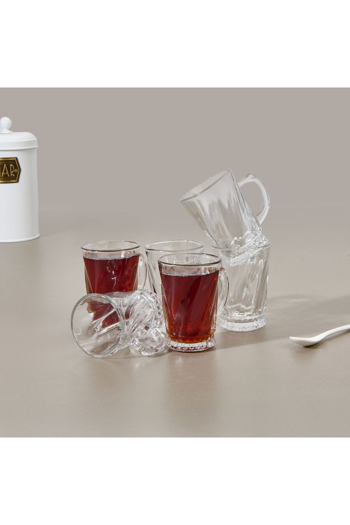 MATMEL In Love Oliver Çizgili 6'lı Kupa Seti - Şeffaf - 220 ml