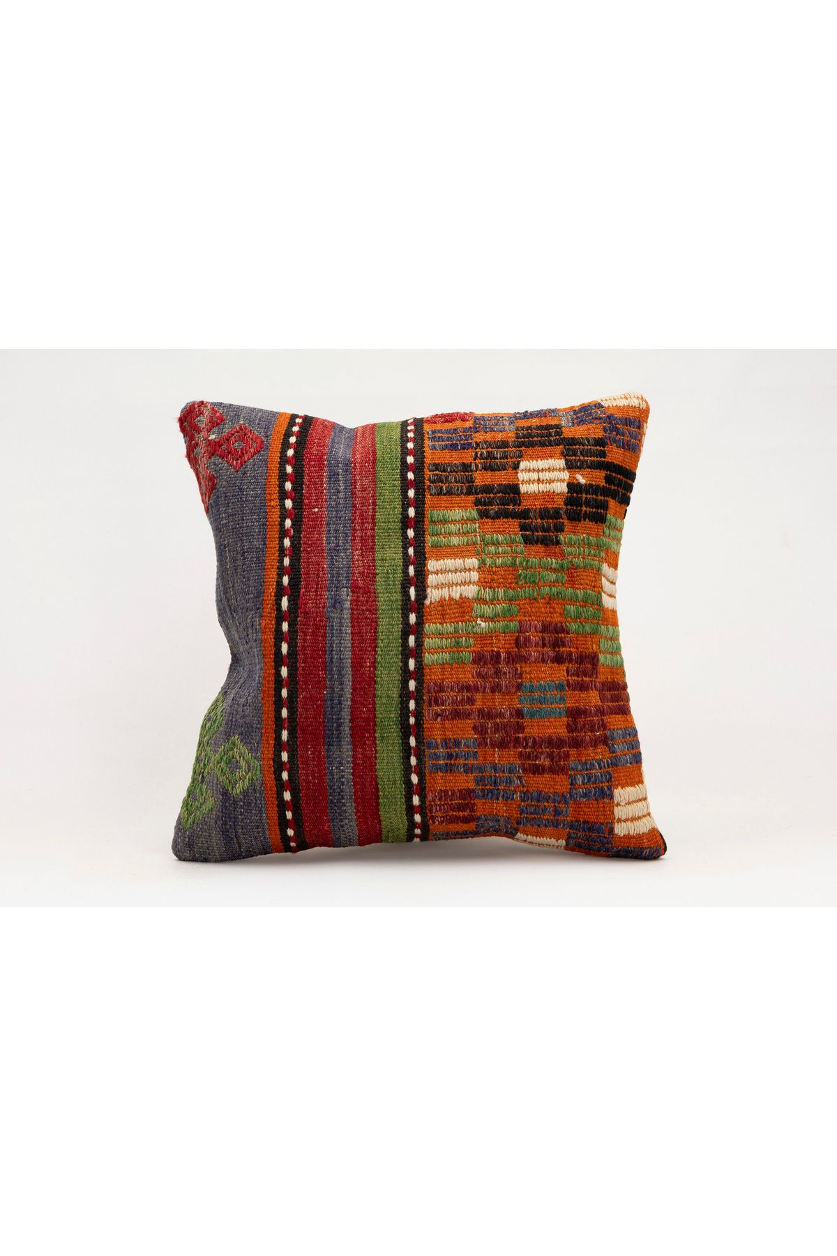 Kilim Whole Sale El Yapımı Kilim'den Yapılmış Vintage Kırlent Kılıfı, Yün, 40x40 Cm