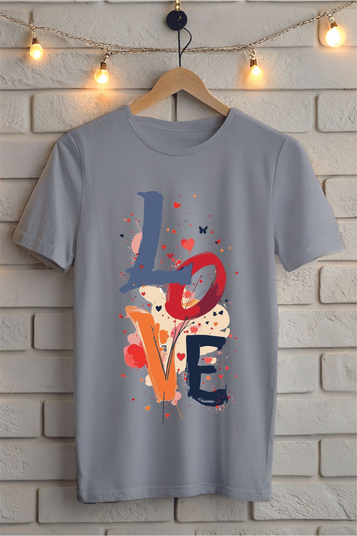 ModaSphere Love Baskılı Unisex Oversize Tişört
