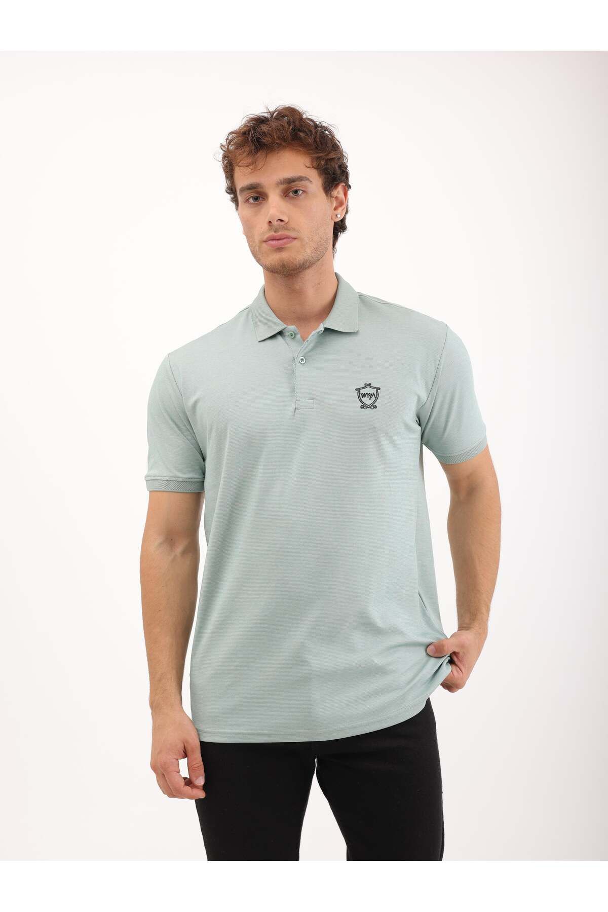 WKM Erkek Regular Fit Polo Yaka İnterlok T-Shirt