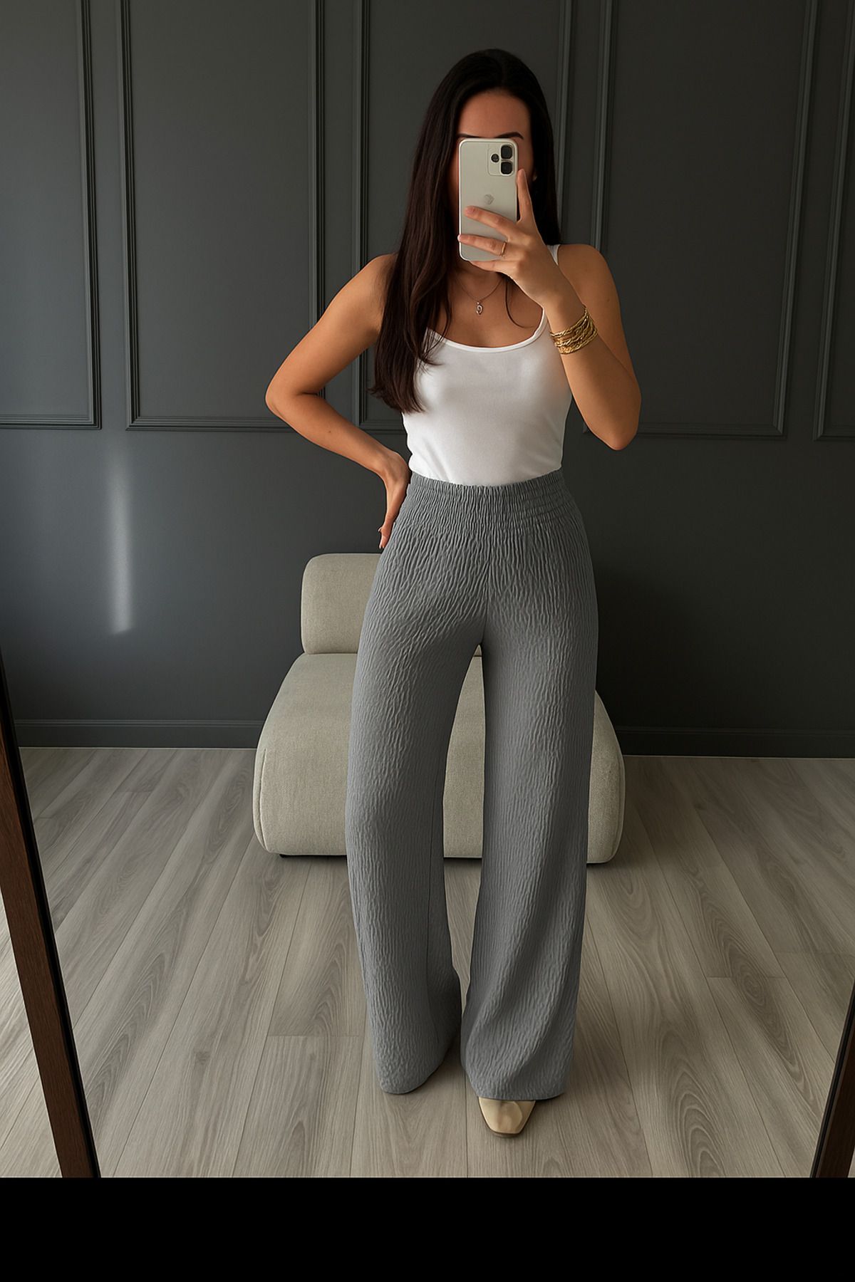 lenai online shop Bürümcük Kumaş Bol Pantolon Kadın
