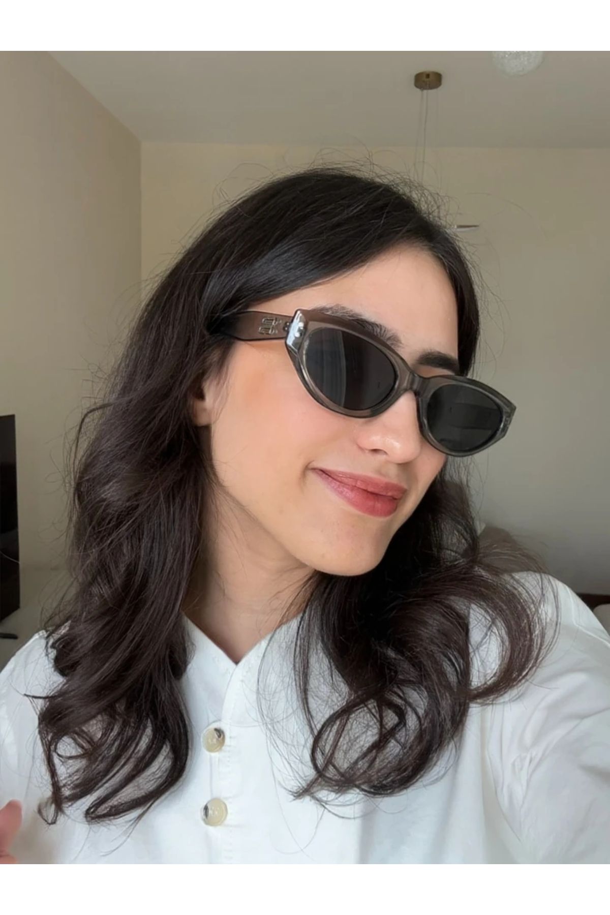 RoseandRoses Kairi Orijinal Model Güneş Gözlüğü Gri Çerçeve Siyah Cam