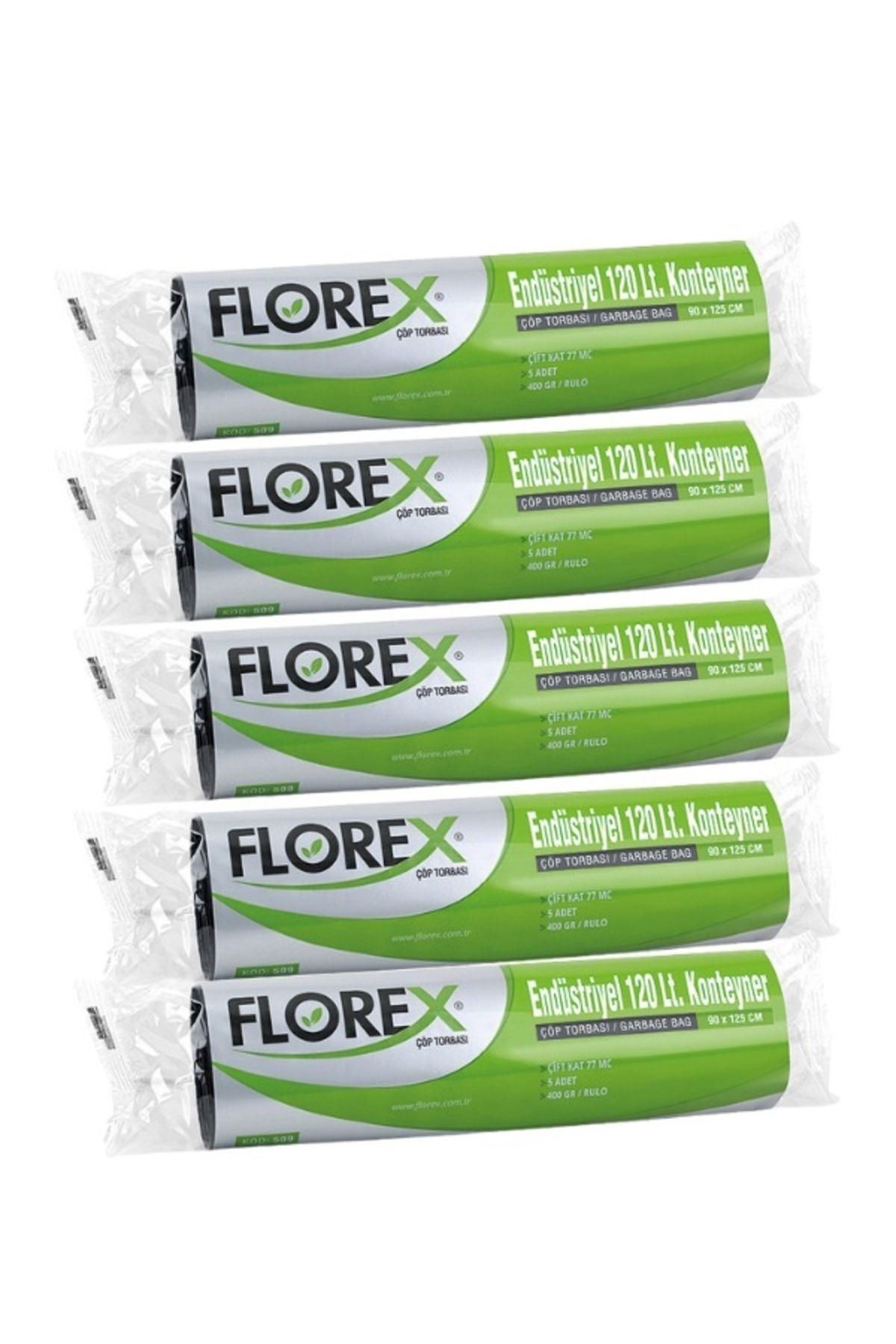 Florex Klasik Seri Endüstriyel 120 Lt Konteyner Çöp Torbası 5’li avantaj paket C Katlama