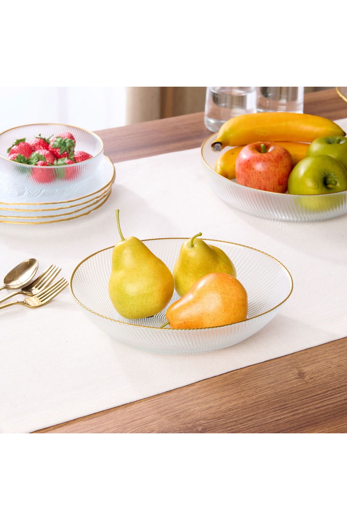 ASPARTAM Design Deniz Oval Cam Servis Kasesi - 23 cm