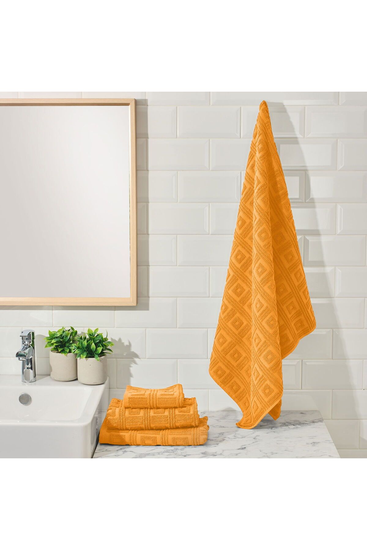 ASPARTAM Kybele Banyo Havlusu - Turuncu - 70x140 cm