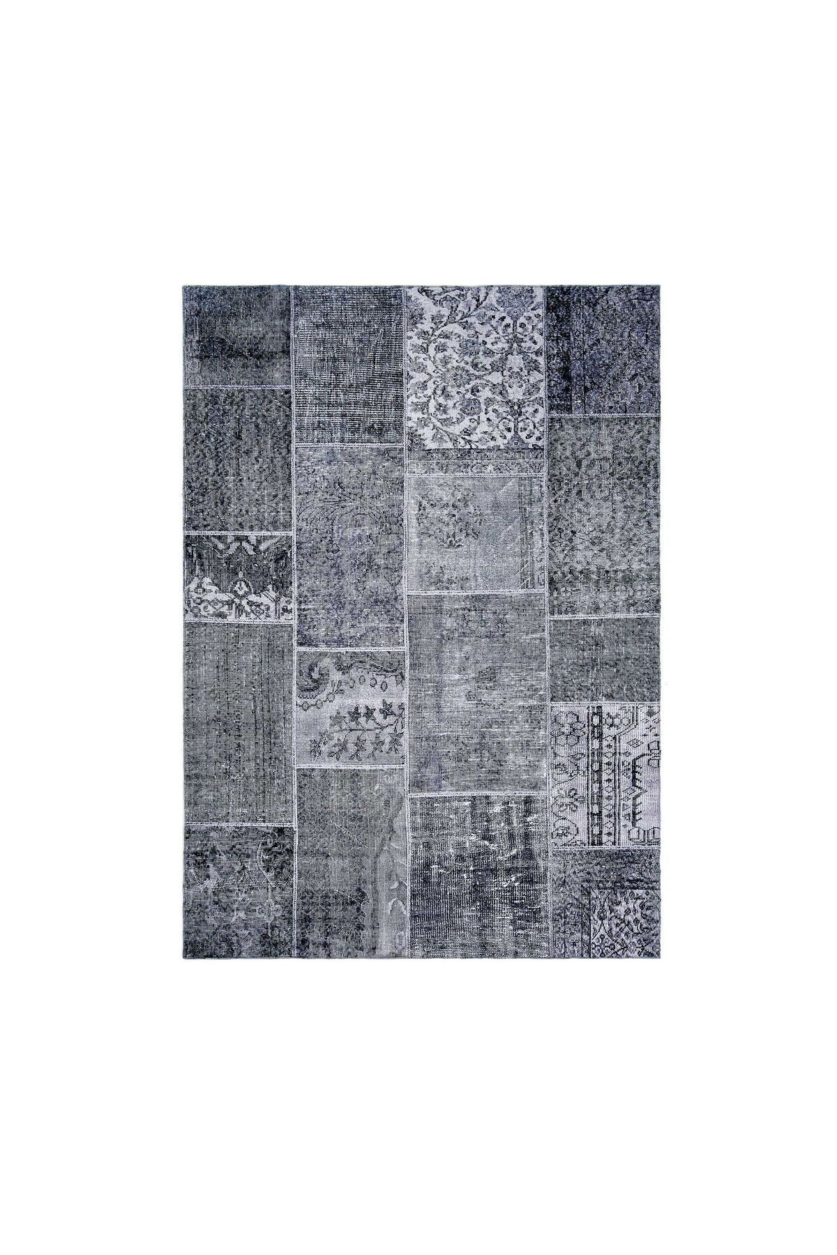 MATMEL Kadife Patchwork Halı - Gri - 160x230 cm