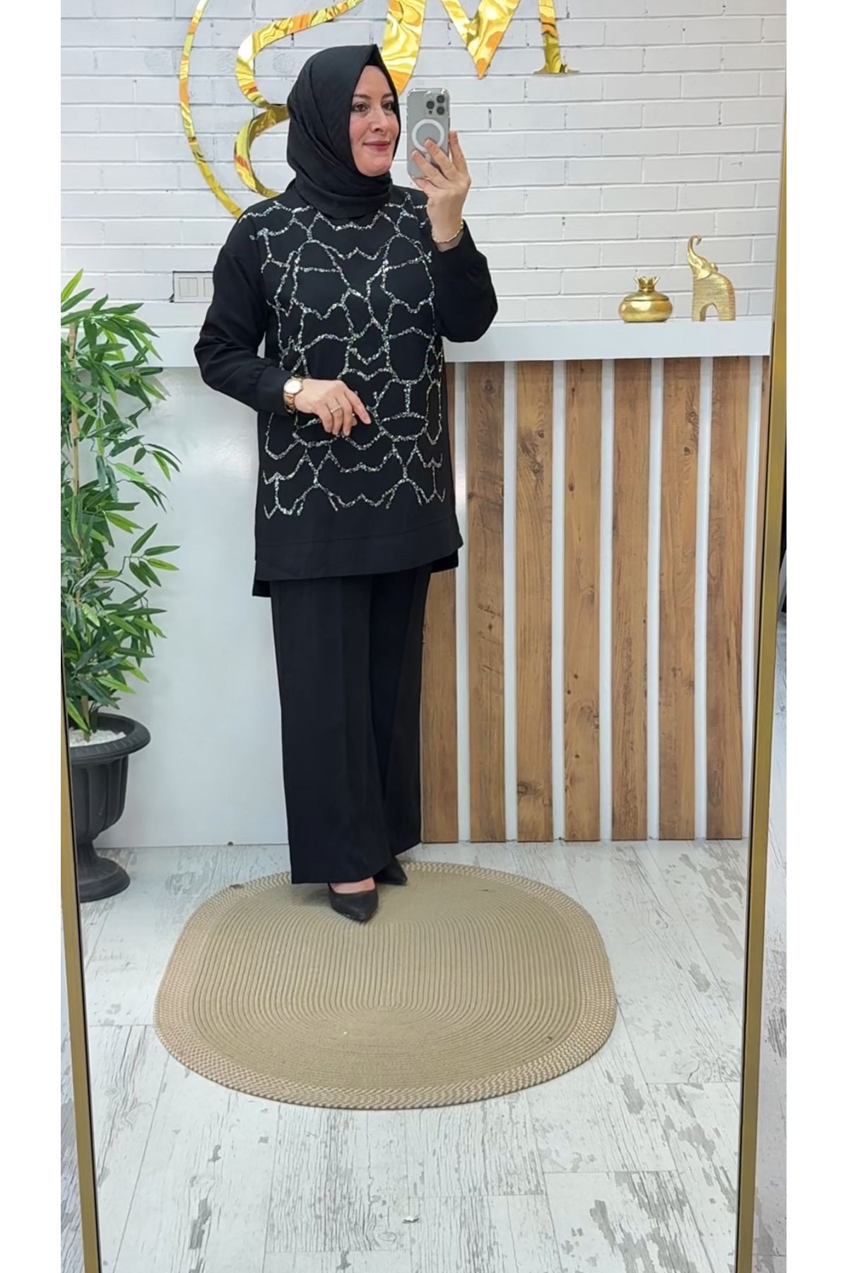 Meryemce Butik IŞILTILI KREP TAKIM