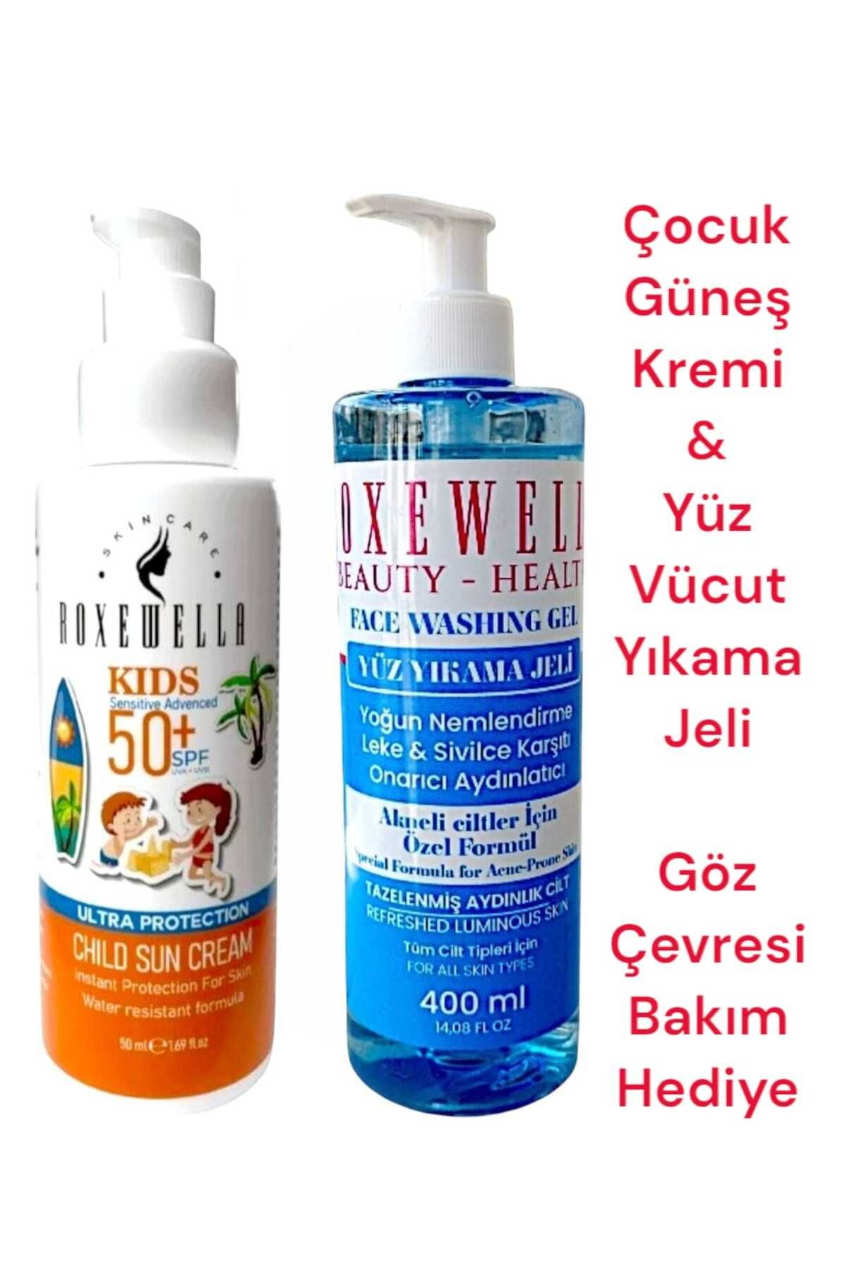 ROXEWELLA Çocuk Güneş Kremi 50ml +50Spf & Yüz Vücut Yıkama Jeli