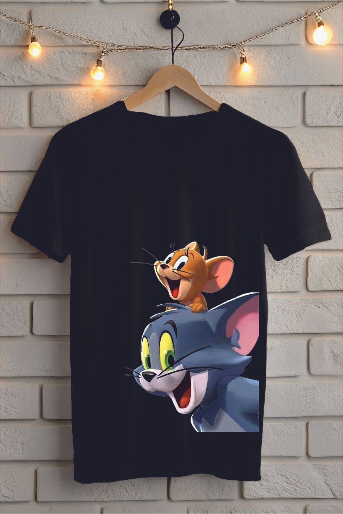 ModaSphere TOM ve JERRY Baskılı Unisex Oversize Tişört