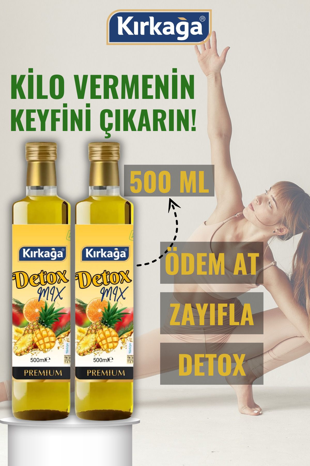 Kırkağa Detomiks Doğal Detox Sirkesi 250 ml (2 ADET) Kilo Vermeye %100 Doğal |doğal & Katkısız