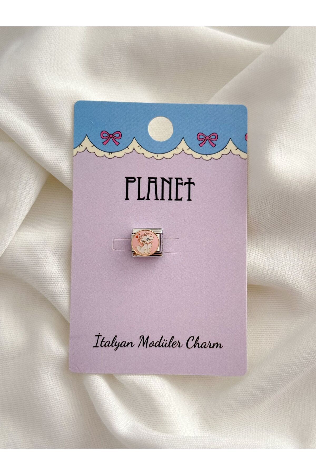 Planet Butik Sevimli Kedi Kartlı İtalyan Charm