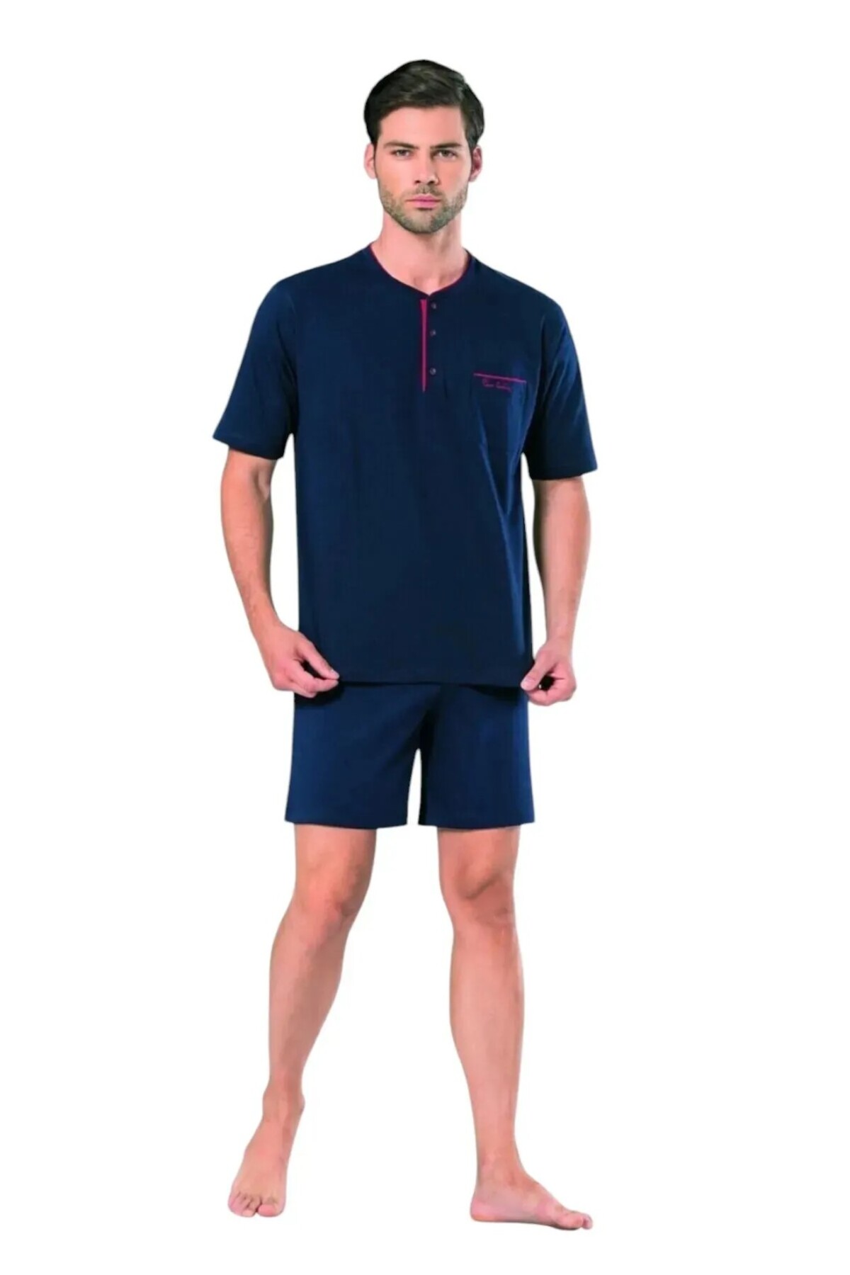 ست پیژامه مردانه راسته فاق کوتاه آستین کوتاه | پیر کاردین Pierre Cardin O1.L0.I2.VPC.24 - تصویر 4