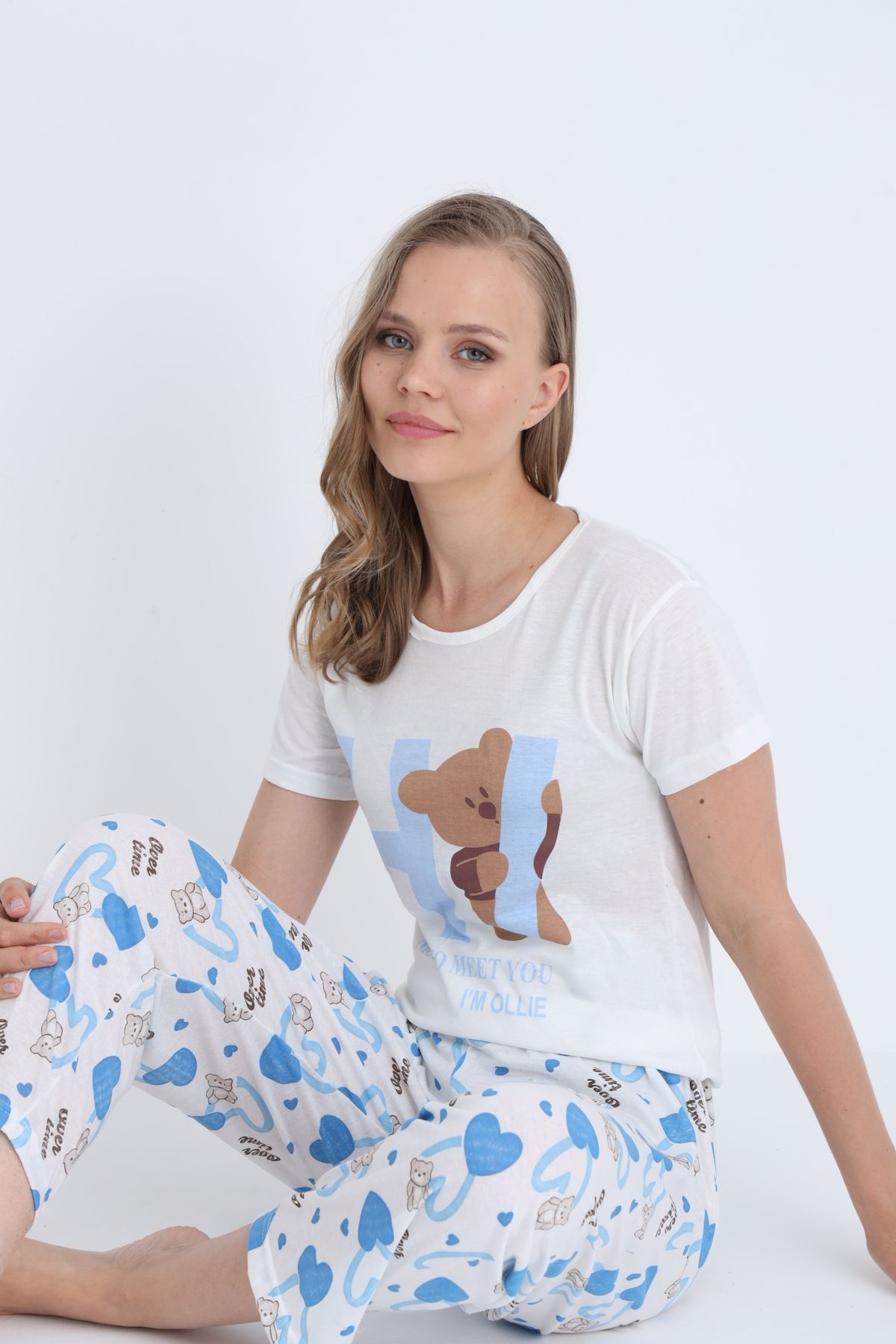 STELLAPİNK STİL MODA KADIN PAMUKLU PİJAMA TAKIMI