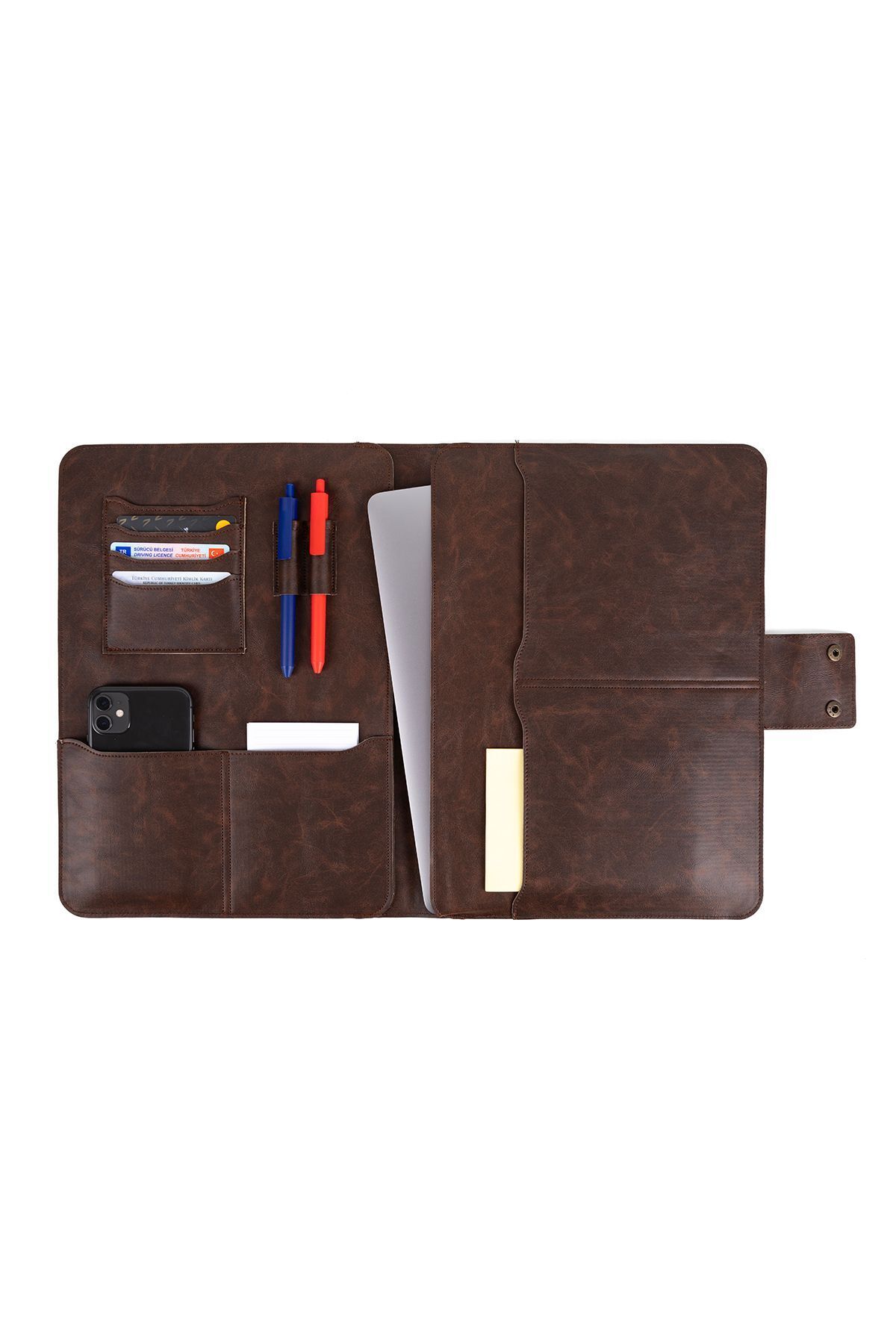 Paris Business Club M2 13-14 Inç Macbook Pro-air Vegan Deri Organizer Evrak Çantası Tablet Kılıfı