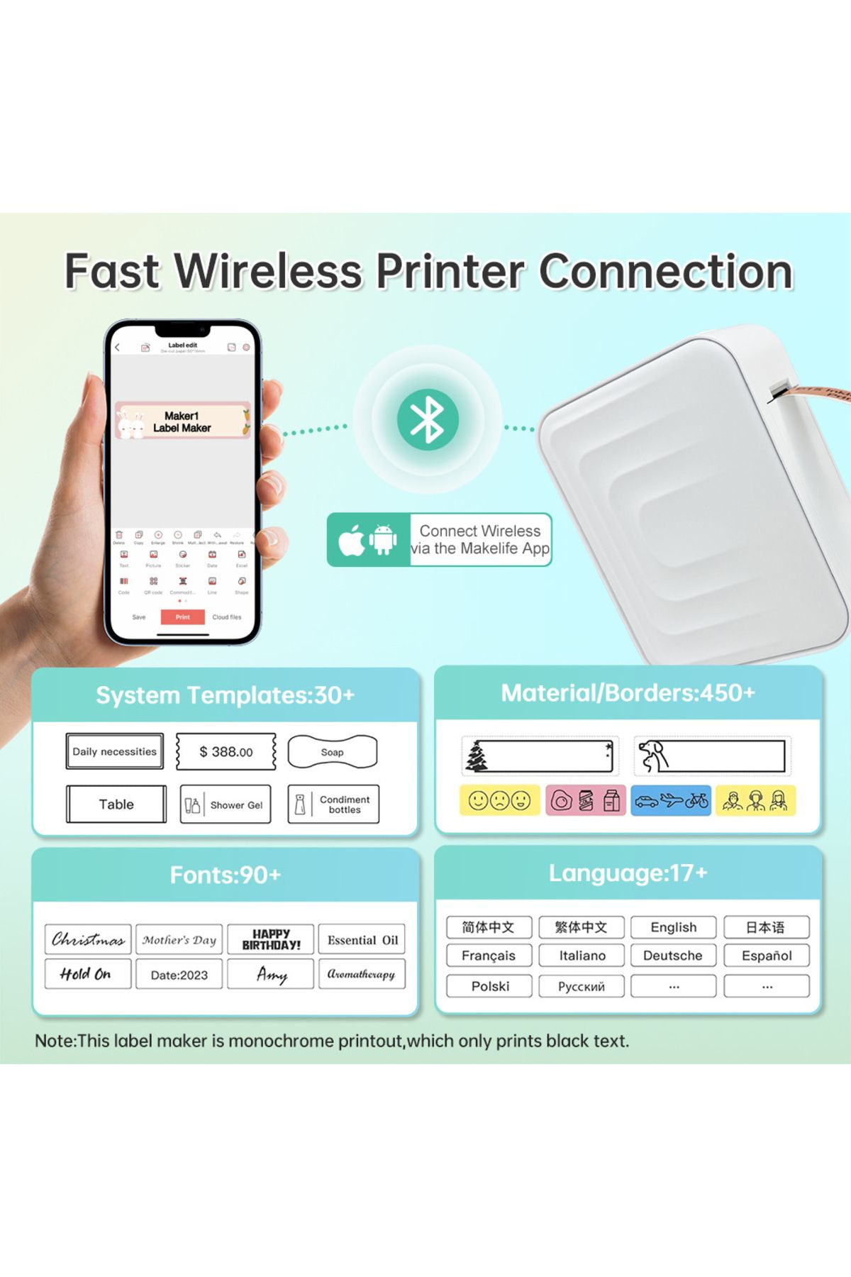 KidLe-Mini Label Maker, Bluetooth Label Maker Machine with Tape, Waterproof Labels 6