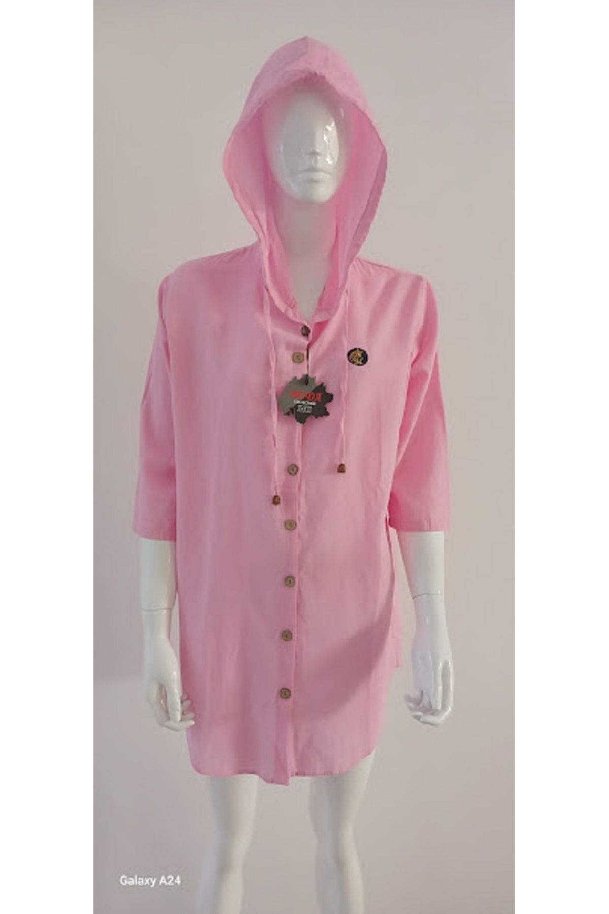 MODA kapuşonlu keten tunik