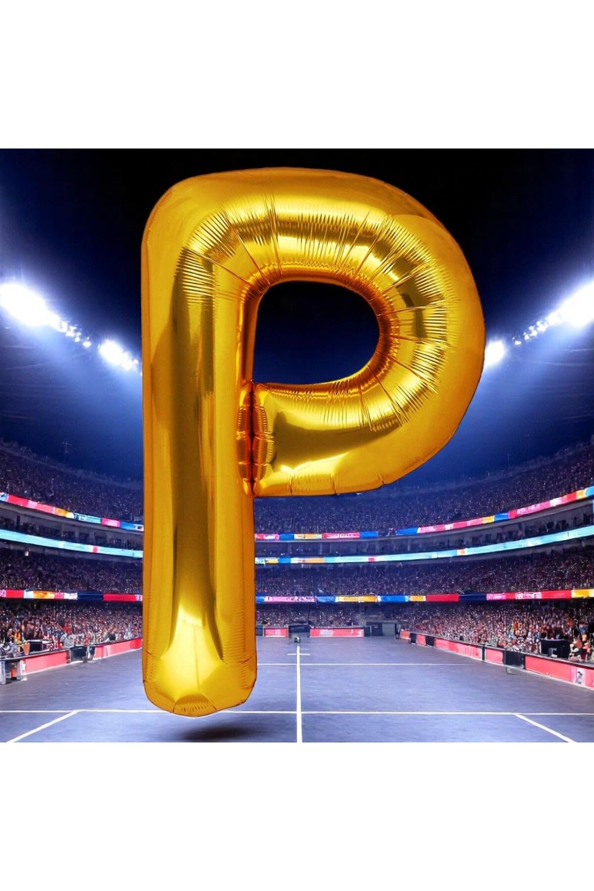 Kuzey VIP YÜKSEK KALİTE 1 METRE GOLD P HARFİ FOLYO BALON GOLD P HARF BALON HELYUM GAZINA UÇAN BALONA UYGUN