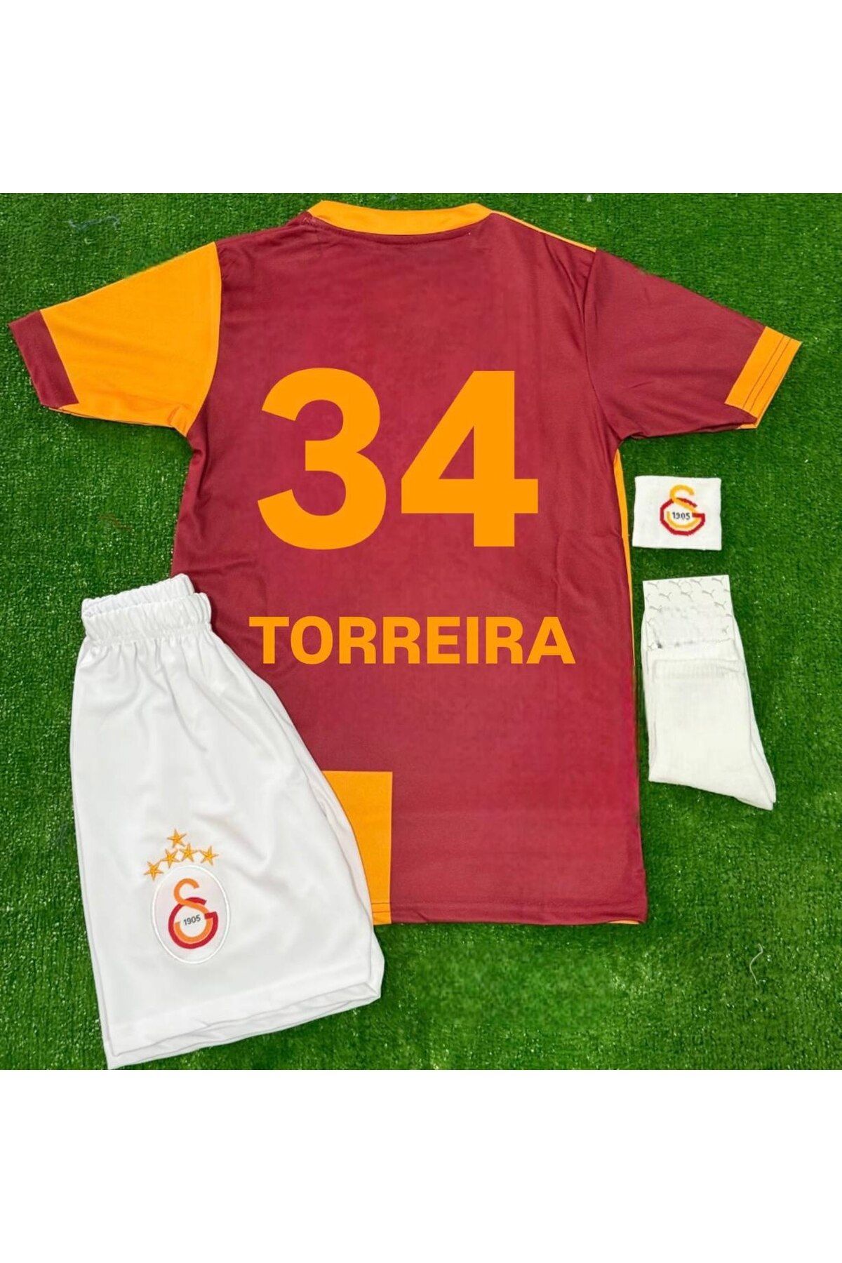 Alaturka Mix galatasaray 5 yıldızlı #torreira 34 # 25/26 içsaha çubuklu çocuk forması