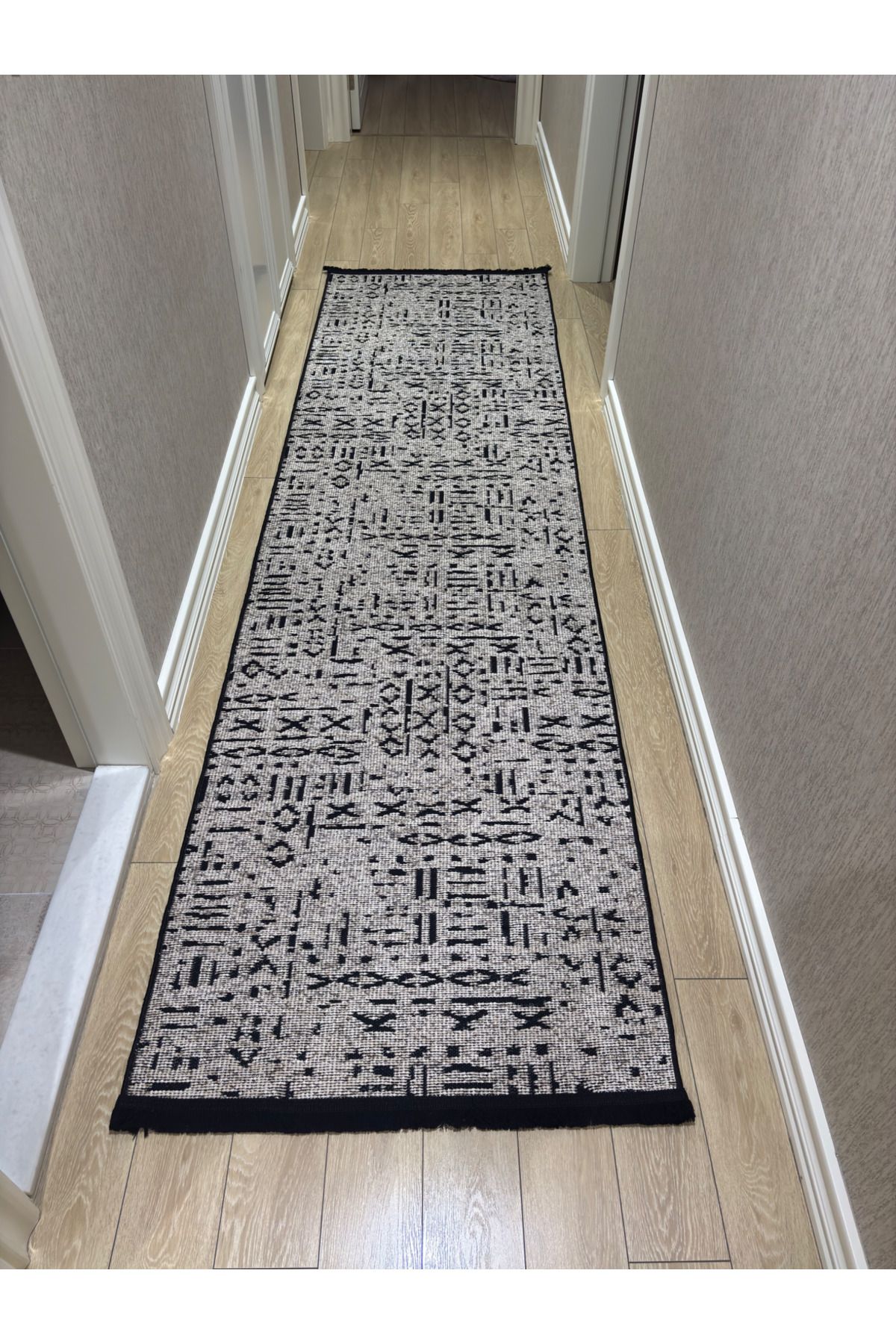 vendahome"hayalindeki ev için" Yıkanabilir Şönil Koridor Halısı Makine Dokuması Kaymaz Taban Sütlü Kahve 80x300