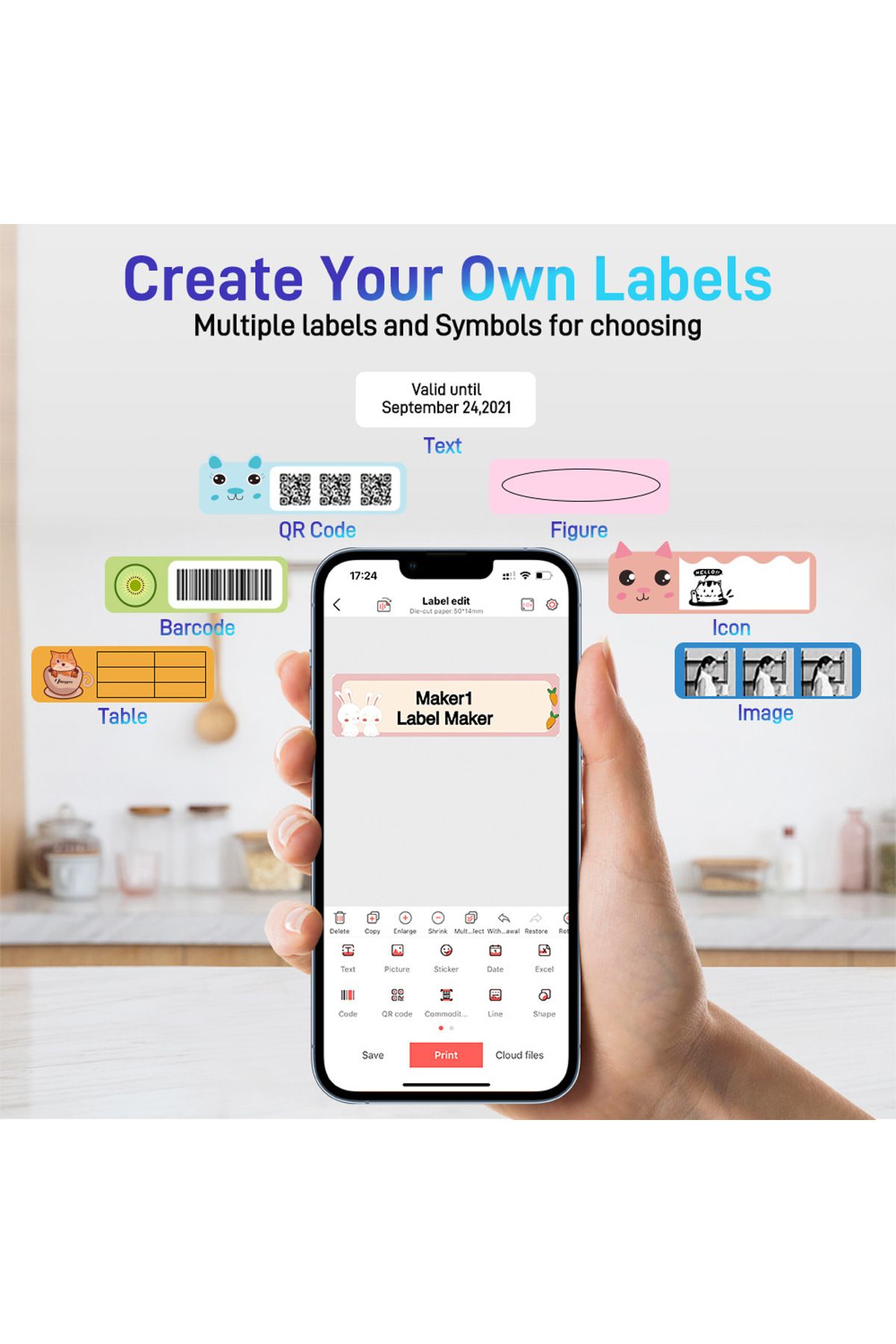 KidLe-Mini Label Maker, Bluetooth Label Maker Machine with Tape, Waterproof Labels 7