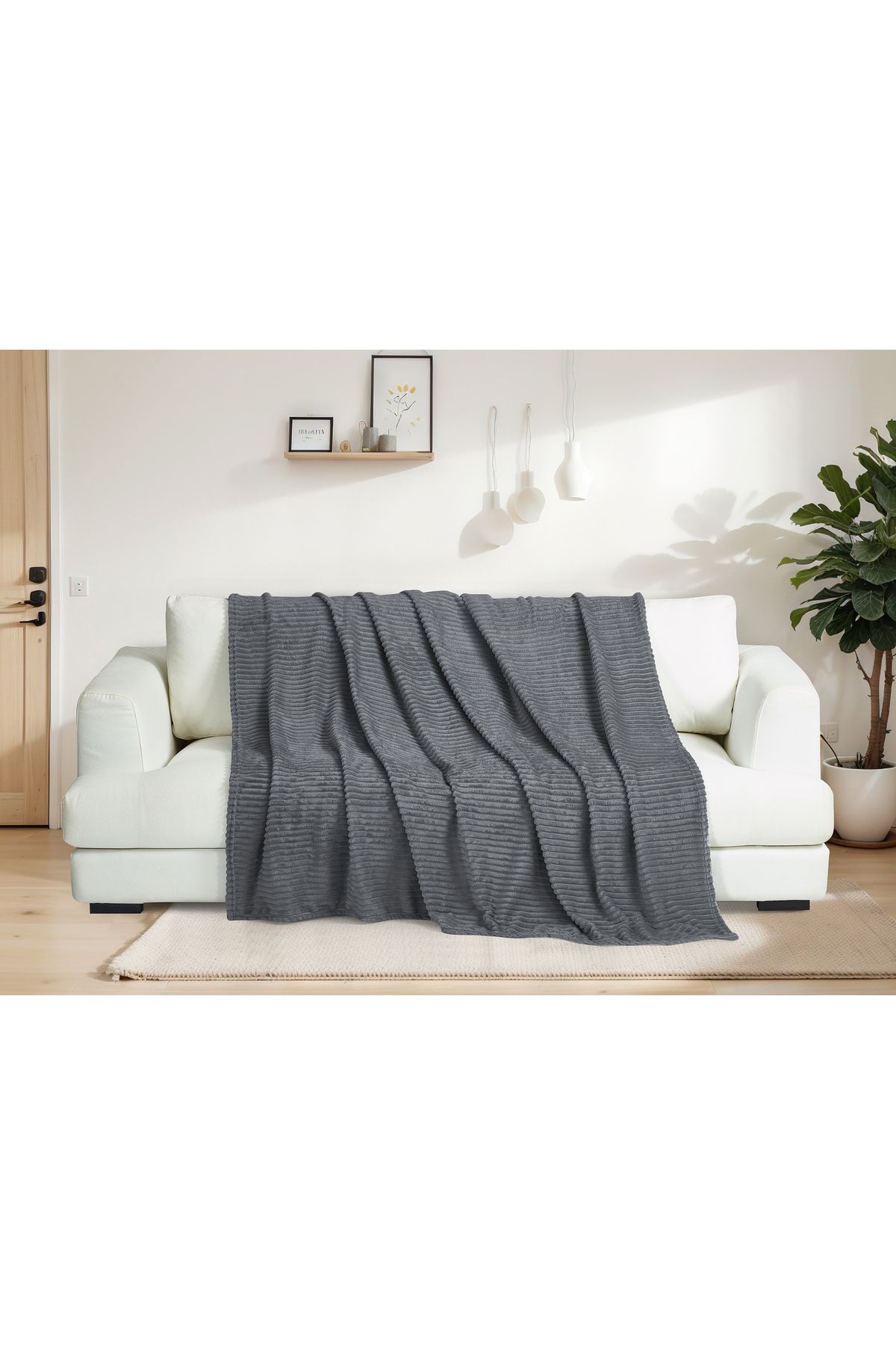 Dainty Home Serra çok amaçlı örtü antrasit renk