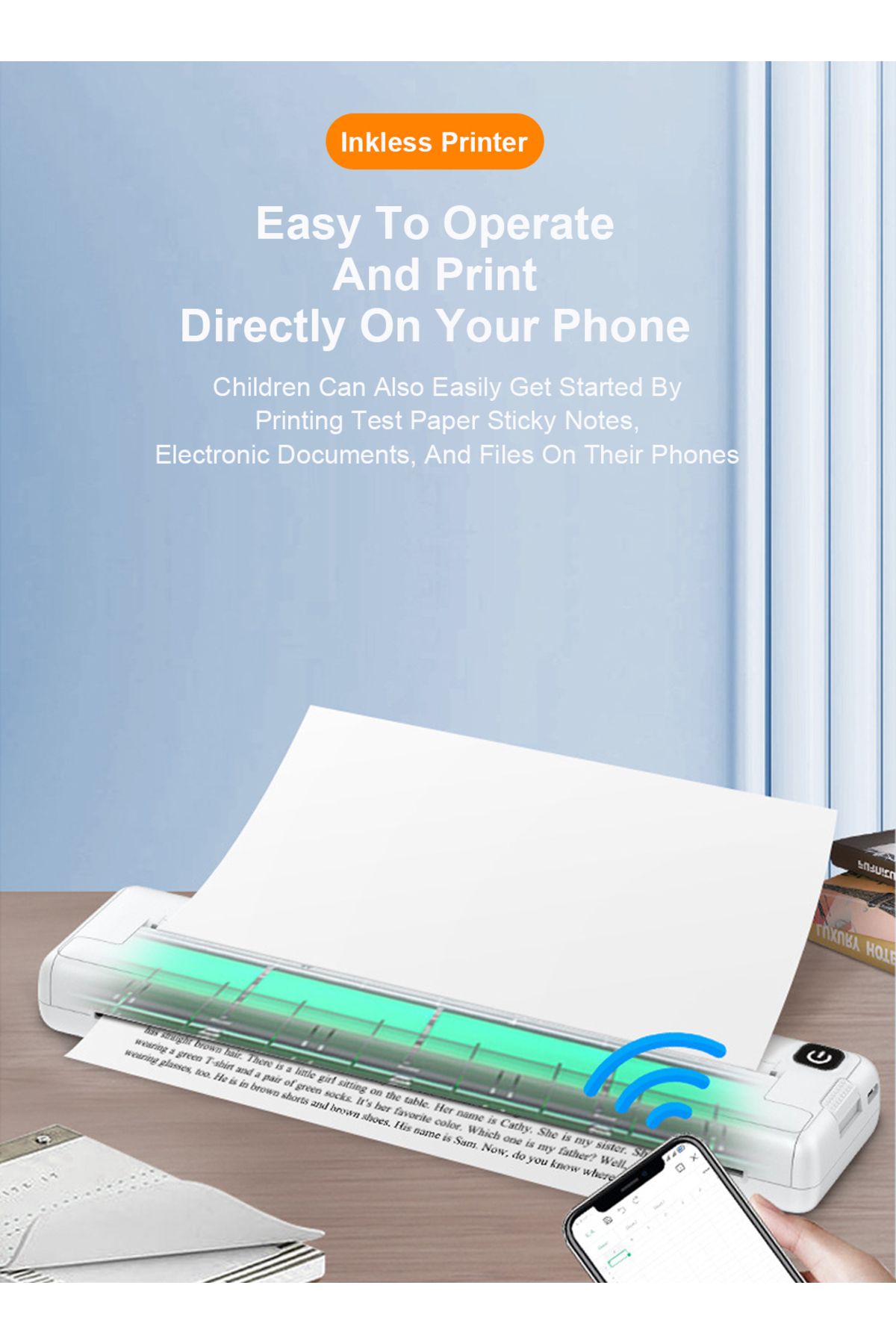 KidLe-A4 Home Mini Thermal Printer with WiFi Portable Inkless Printing Solution for Students 6