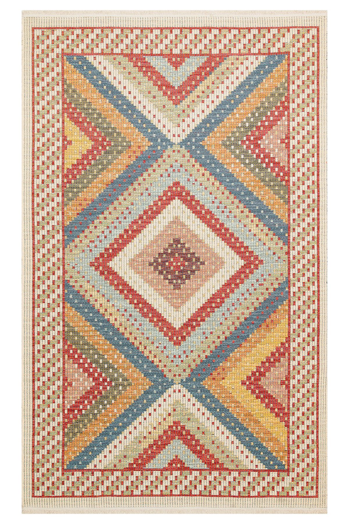 DOGANLAR ANTIQ NOMADE 10 RED Pamuklu,Çift Taraflı Kullanıma Uygun Yıkanabilir Otantik Kilim