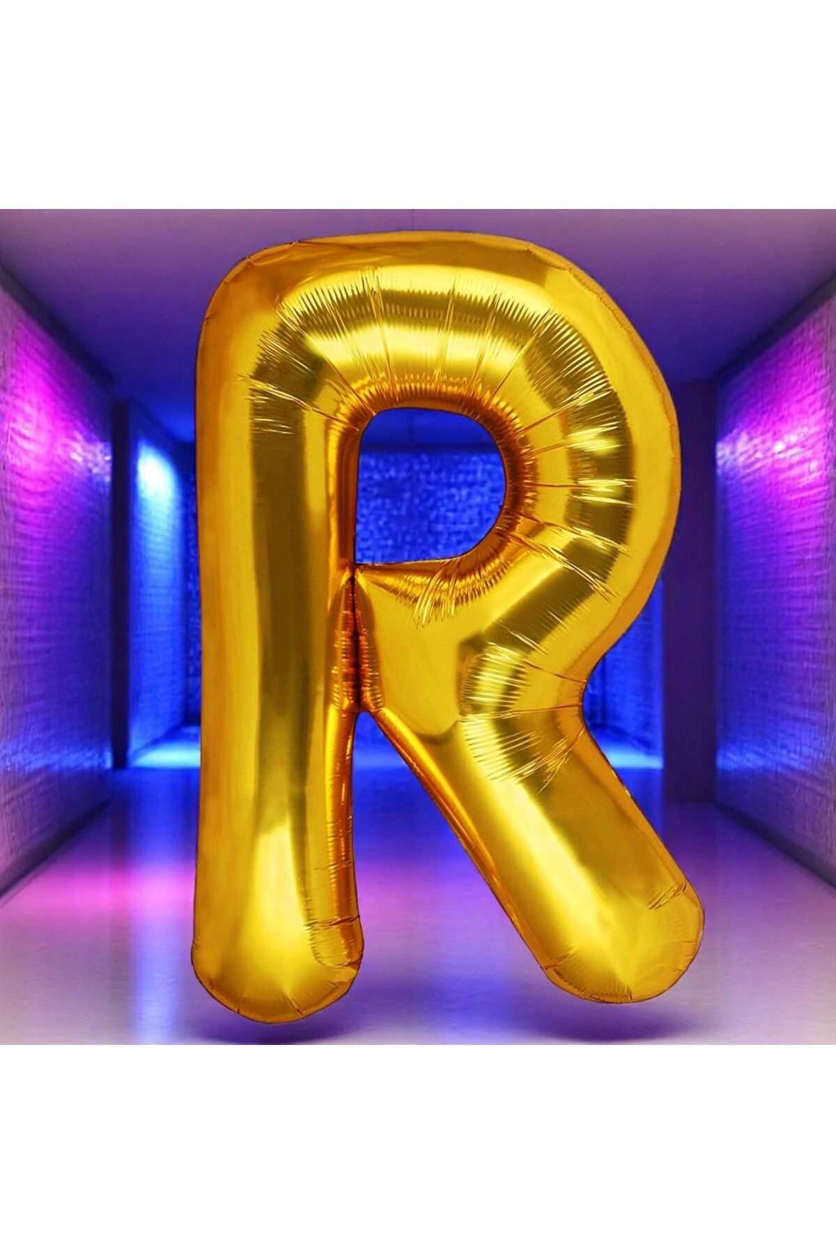 Kuzey VIP YÜKSEK KALİTE 1 METRE GOLD R HARFİ FOLYO BALON GOLD R HARF BALON HELYUM GAZINA UÇAN BALONA UYGUN