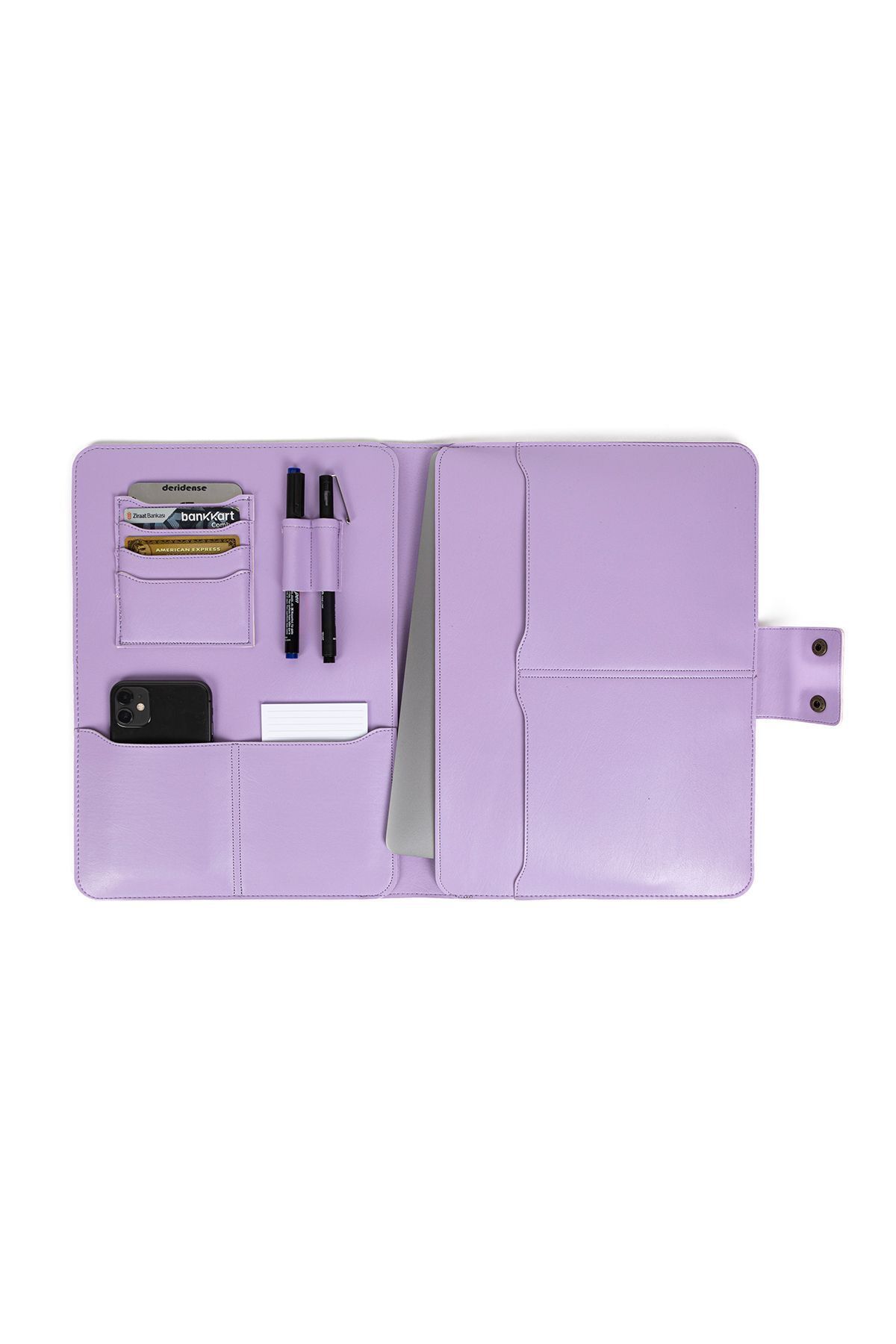 Paris Business Club M2 13-14 Inç Macbook Pro-air Vegan Deri Organizer Evrak Çantası Tablet Kılıfı