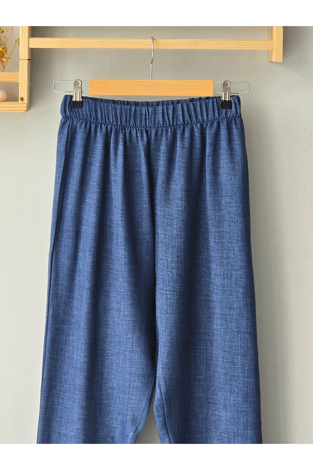 ENDAMIM-Linen Pants Large Size Comfortable Fit Without Pockets Elastic Waist 3