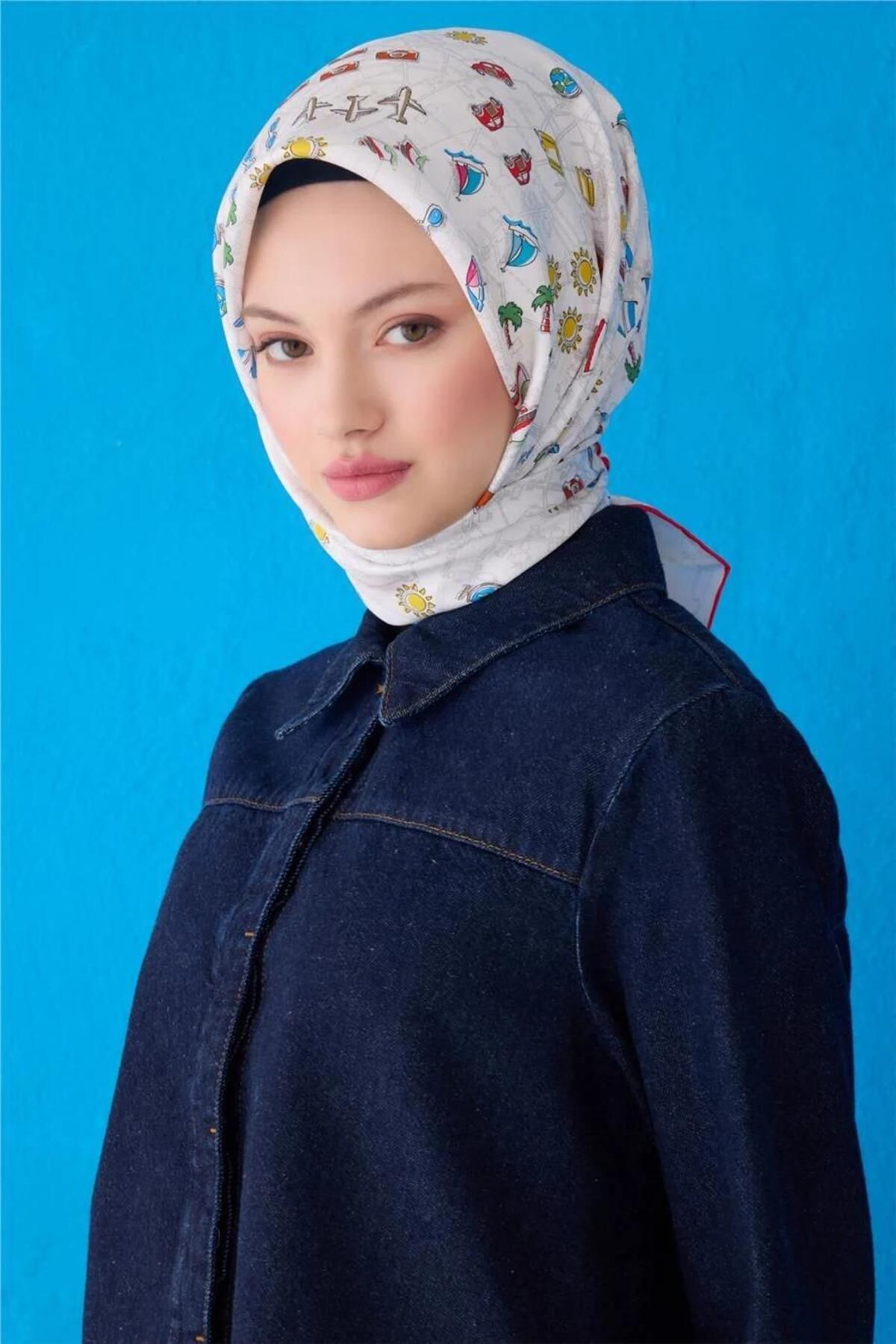 Belli Saf İpek Eşarp 4121D-02 Tivil