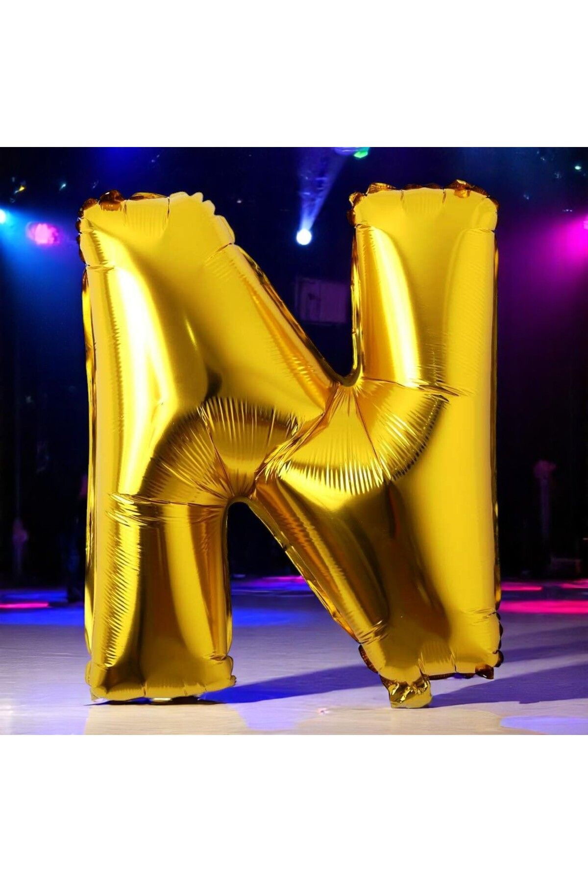 Kuzey VIP YÜKSEK KALİTE 1 METRE GOLD N HARFİ FOLYO BALON GOLD N HARF BALON HELYUM GAZINA UÇAN BALONA UYGUN