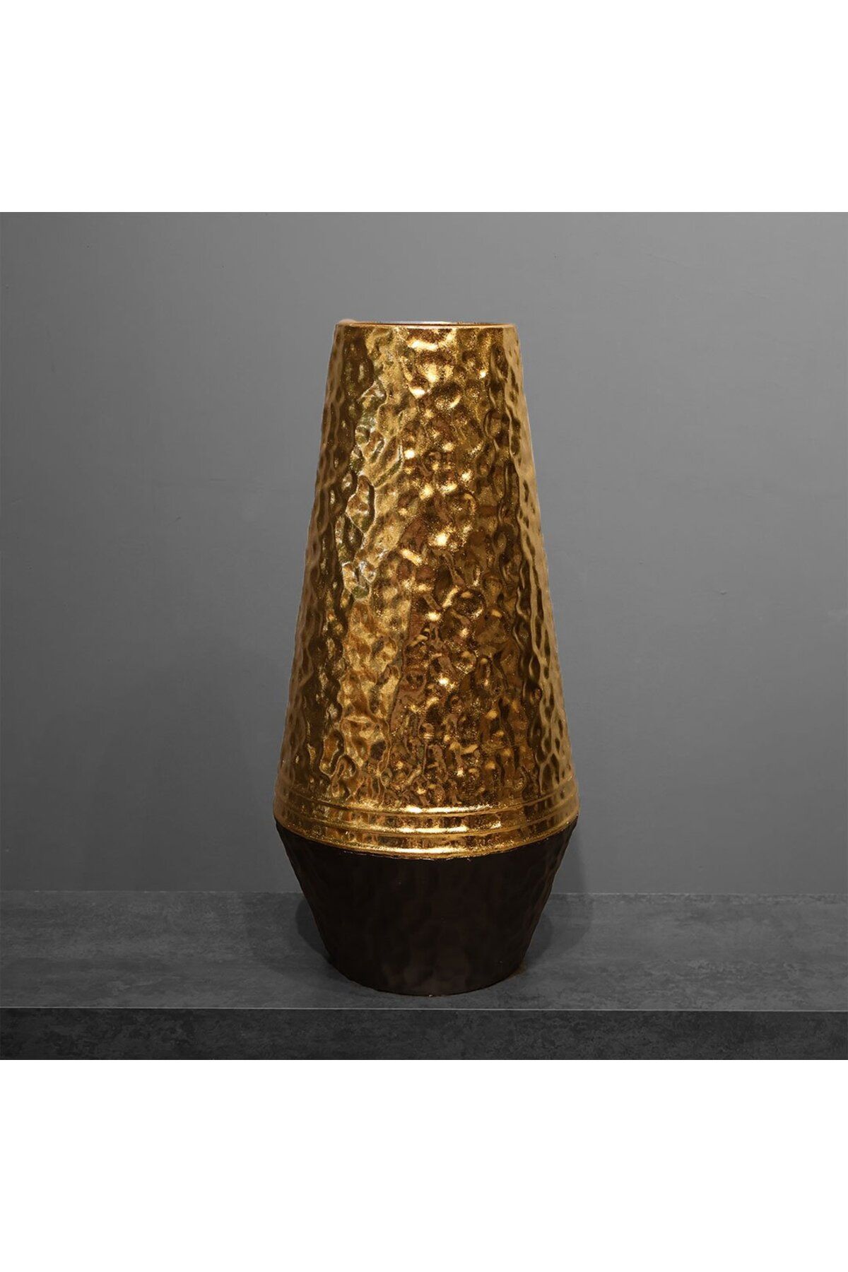 Softyline Gold Eskitme Altıgen Vazo Küçük