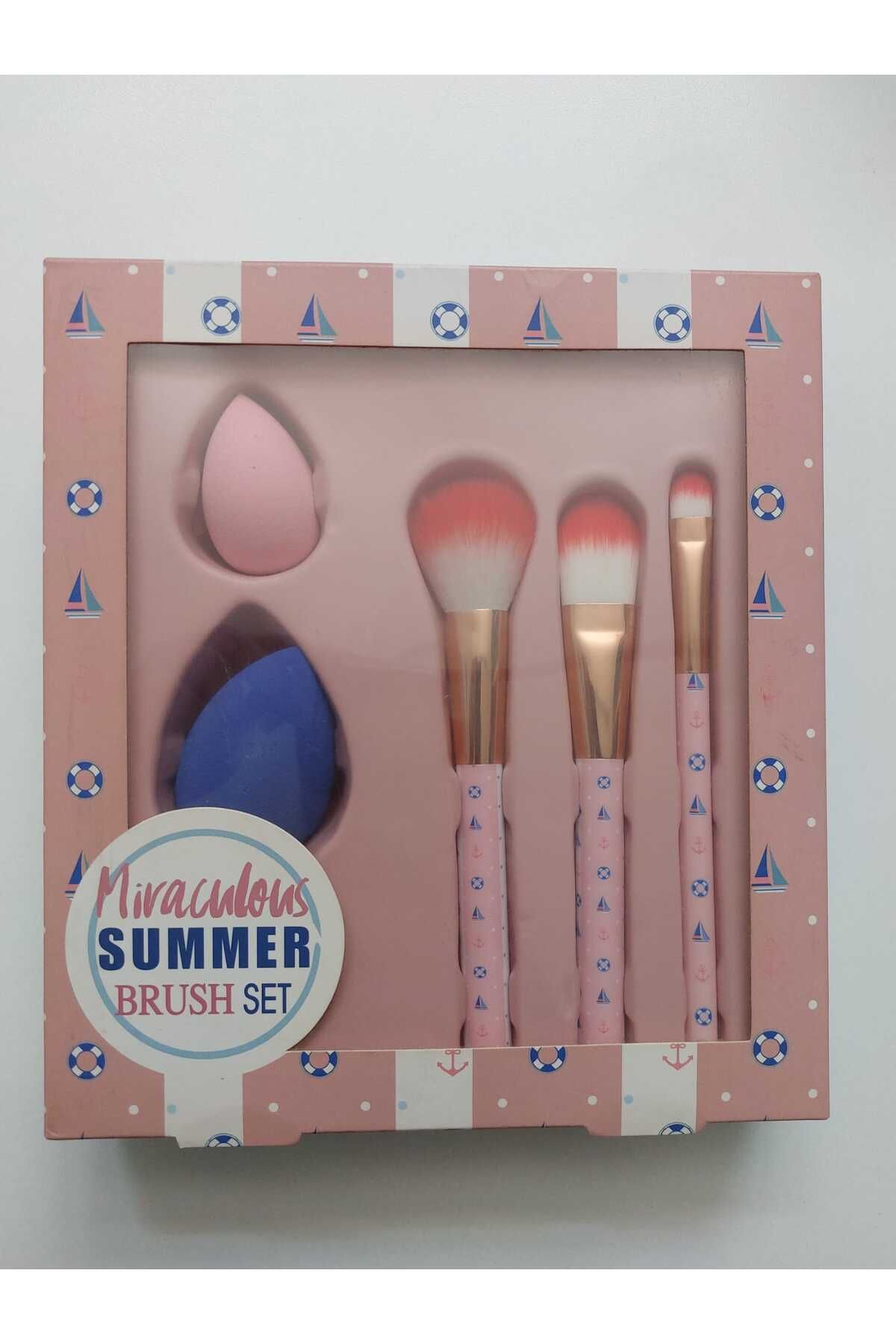 Miraculous Summer Brush Set Makyaj Fırça ve Sünger 5'li Set