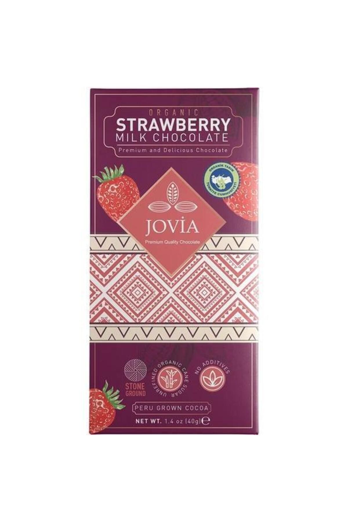 Jovia Organik Sütlü Çikolata-Çilekli 40GR