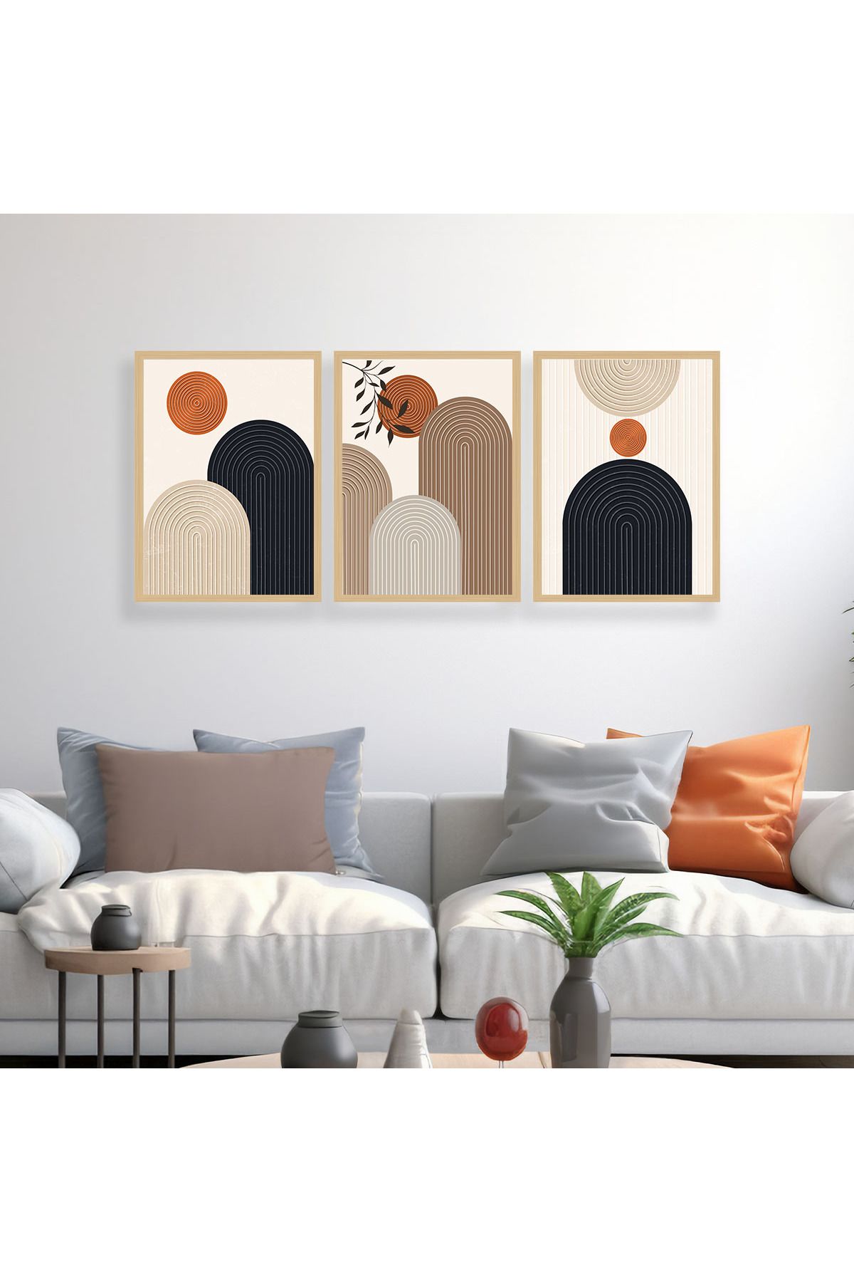 woodsia 3 Parça Ahşap MDF Çerçevesiz Tablo Seti MDFTH303