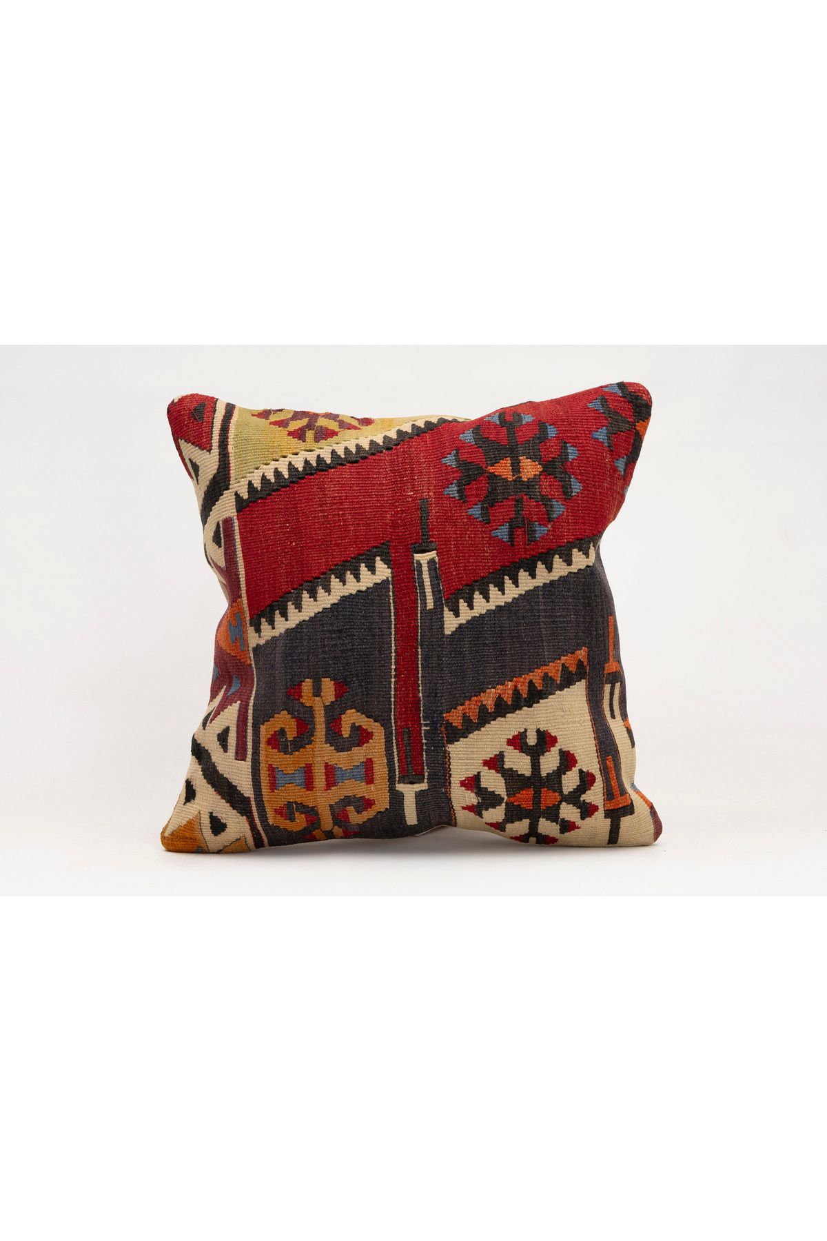 Kilim Whole Sale El Yapımı Kilim'den Yapılmış Vintage Kırlent Kılıfı, Yün, 40x40 Cm