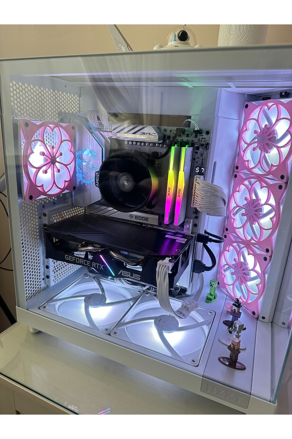 EmAy3d Lotus Çiçeği 120mm Oyun Pc Aksesuarı, Masaüstü Bilgisayar Fan Kapağı (1 Adet)
