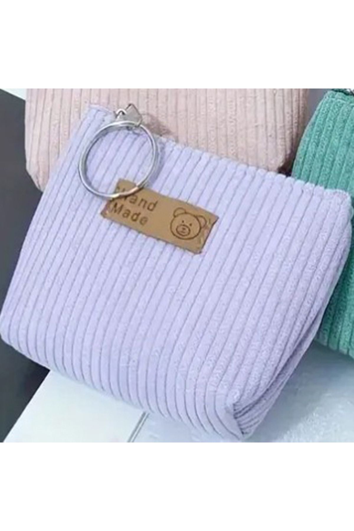 shop S19- KADİFE BOZUK PARA ÇANTASI-RENK: AÇIK MOR