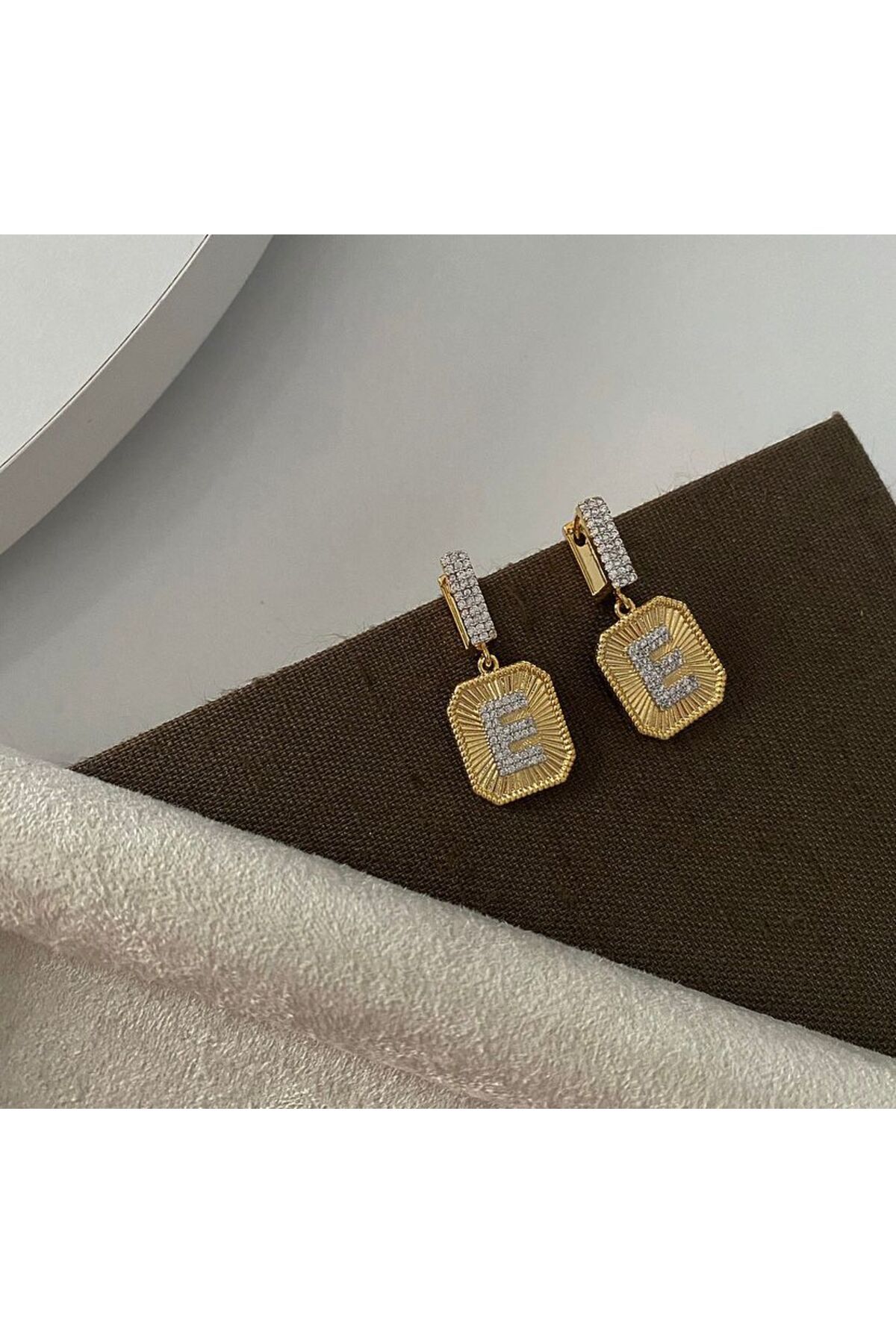 SELISYAJEWELRY Charm ve Küpe E harfi