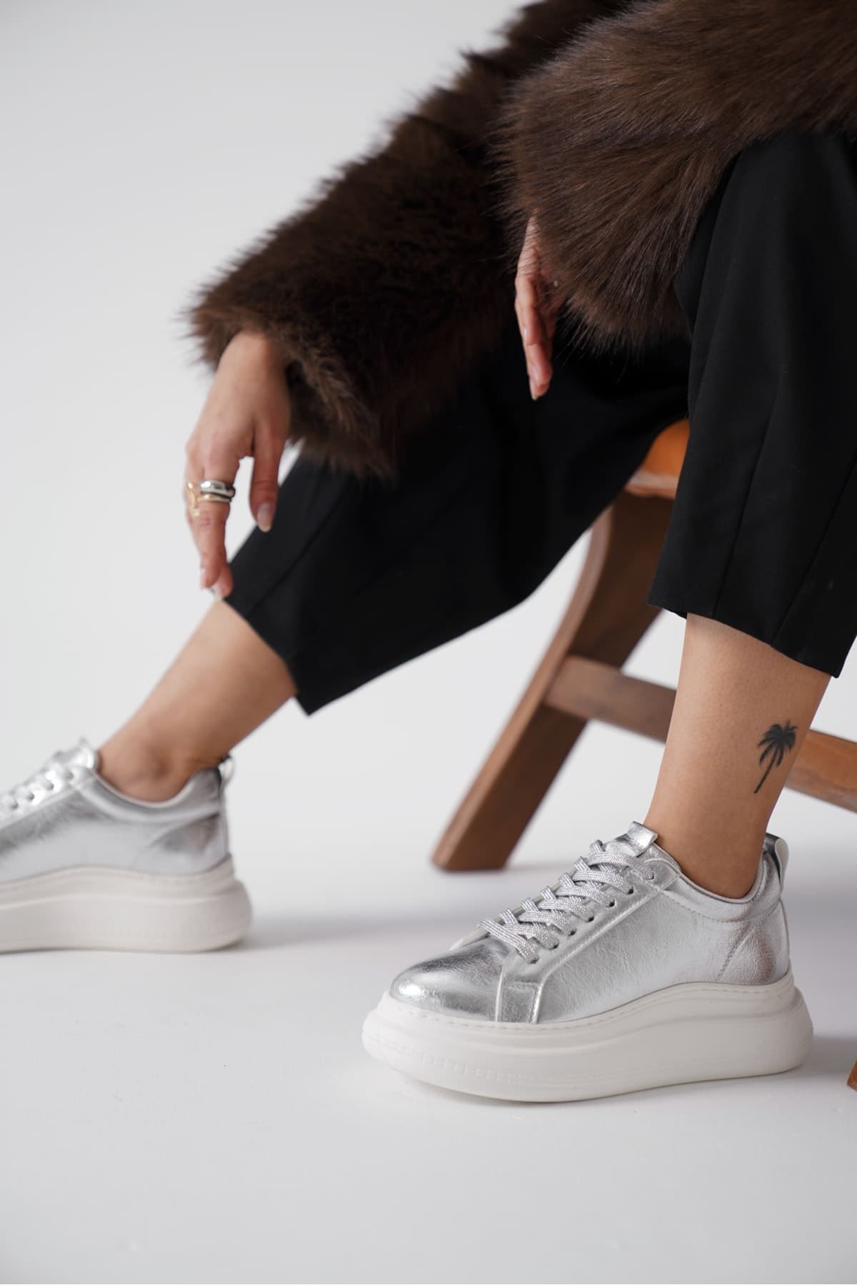 Zerenyus Nitra Premium Gümüş Kadın Sneaker