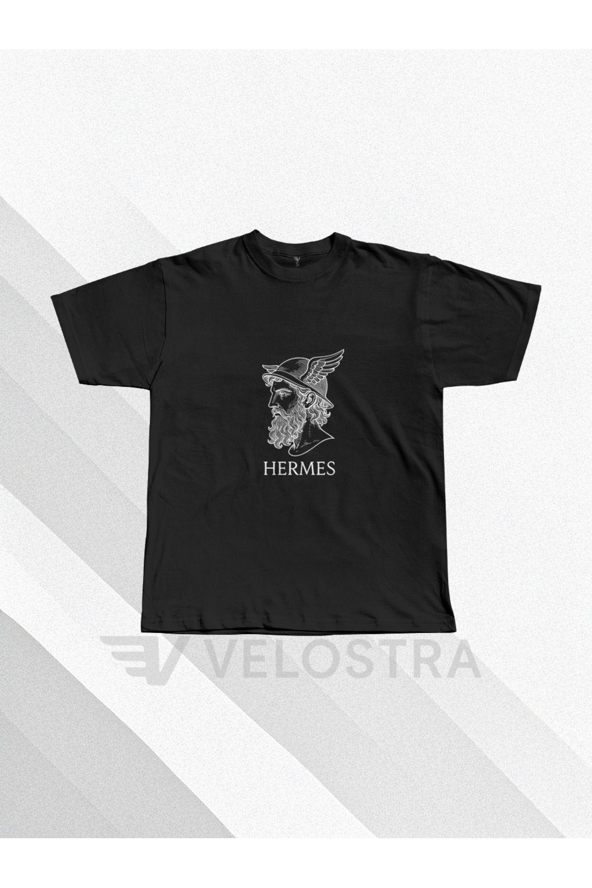 Velostra Unisex Hız tanrısı baskılı Penye Oversize T-shirt