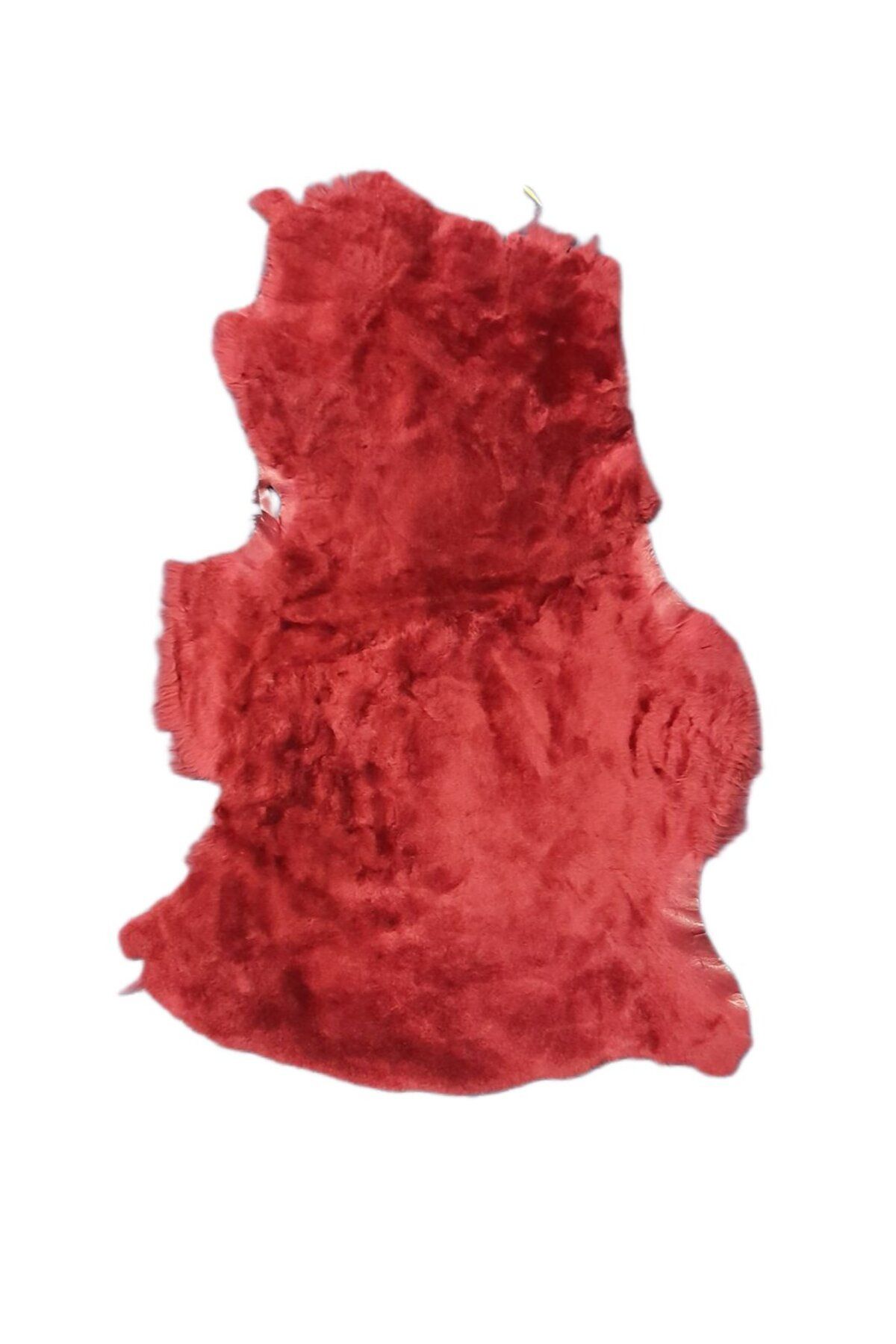 ln leather Gerçek Koyun Postu - Naturel - Kısa Tüylü - Doğal - 80x50 Cm - Bordo - X8