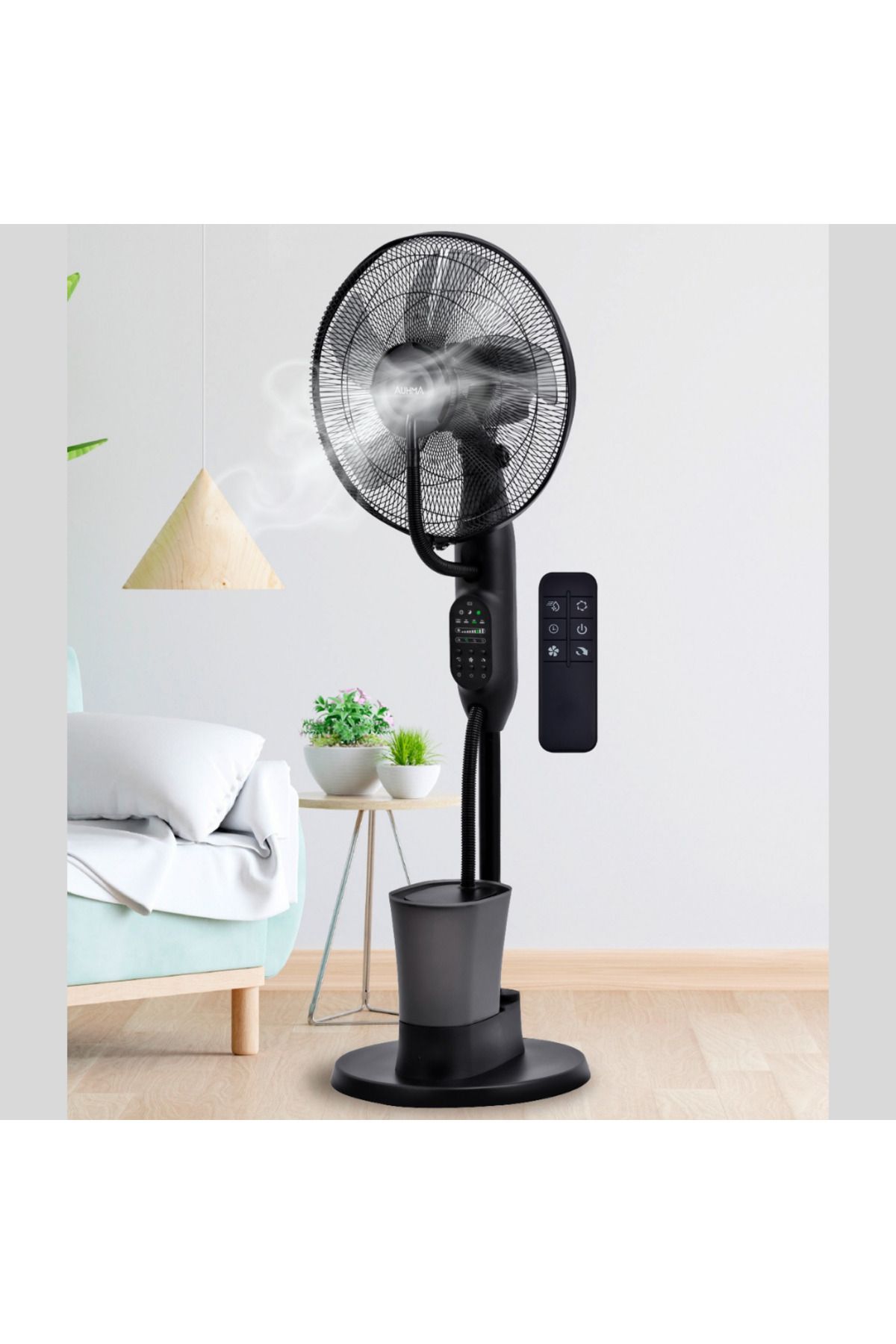 CROW'S TECH Buzlu Vantilatör Zaman Ayarlı Ultra Sessiz Kumandalı Buharlı Nemlendirici Fan 75° Oda Soğutucu
