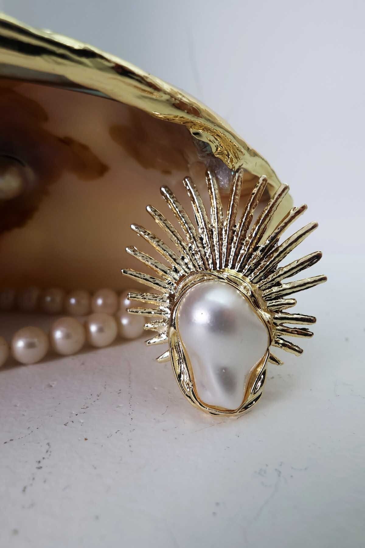 BYP Atelier İnci Işıltısı Yüzük Gold