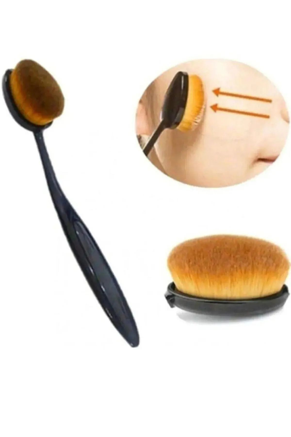 Nail Master Fondöten Makyaj Fırçası Profesyonel Yüz Oval Makyaj Kaşık Fırça Allık Far Fırçası