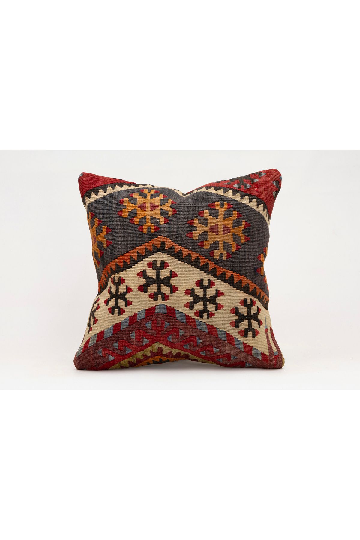 Kilim Whole Sale El Yapımı Kilim'den Yapılmış Vintage Kırlent Kılıfı, Yün, 40x40 Cm